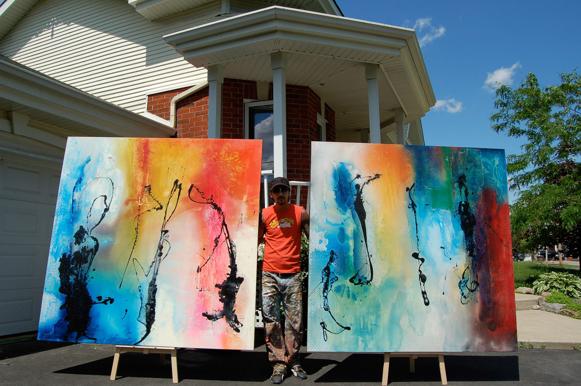 Eternity 1 and 2 - 72"x72" - Mixed media on canvas
