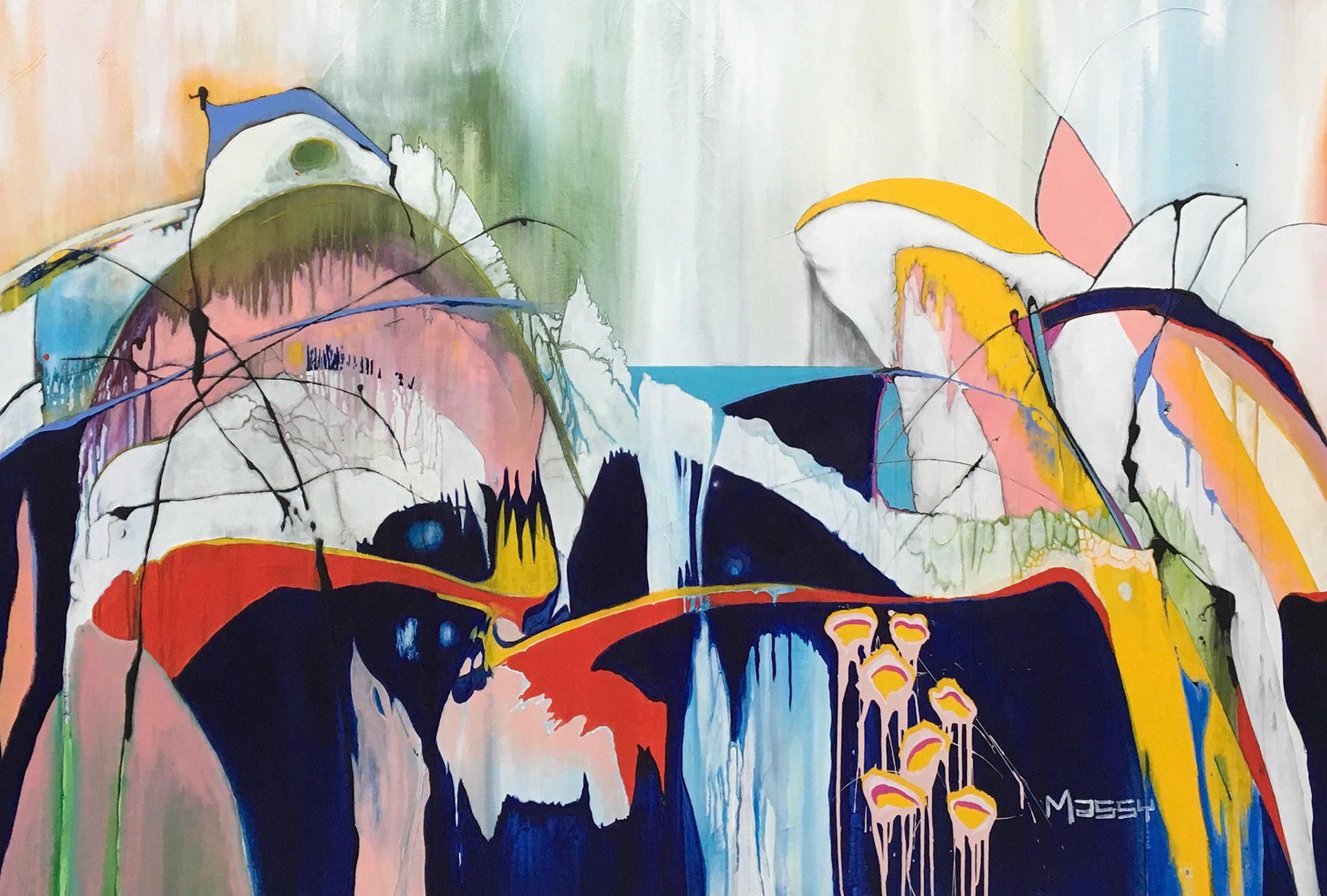 Swim Good - 60"x84" - Mixed media on canvas