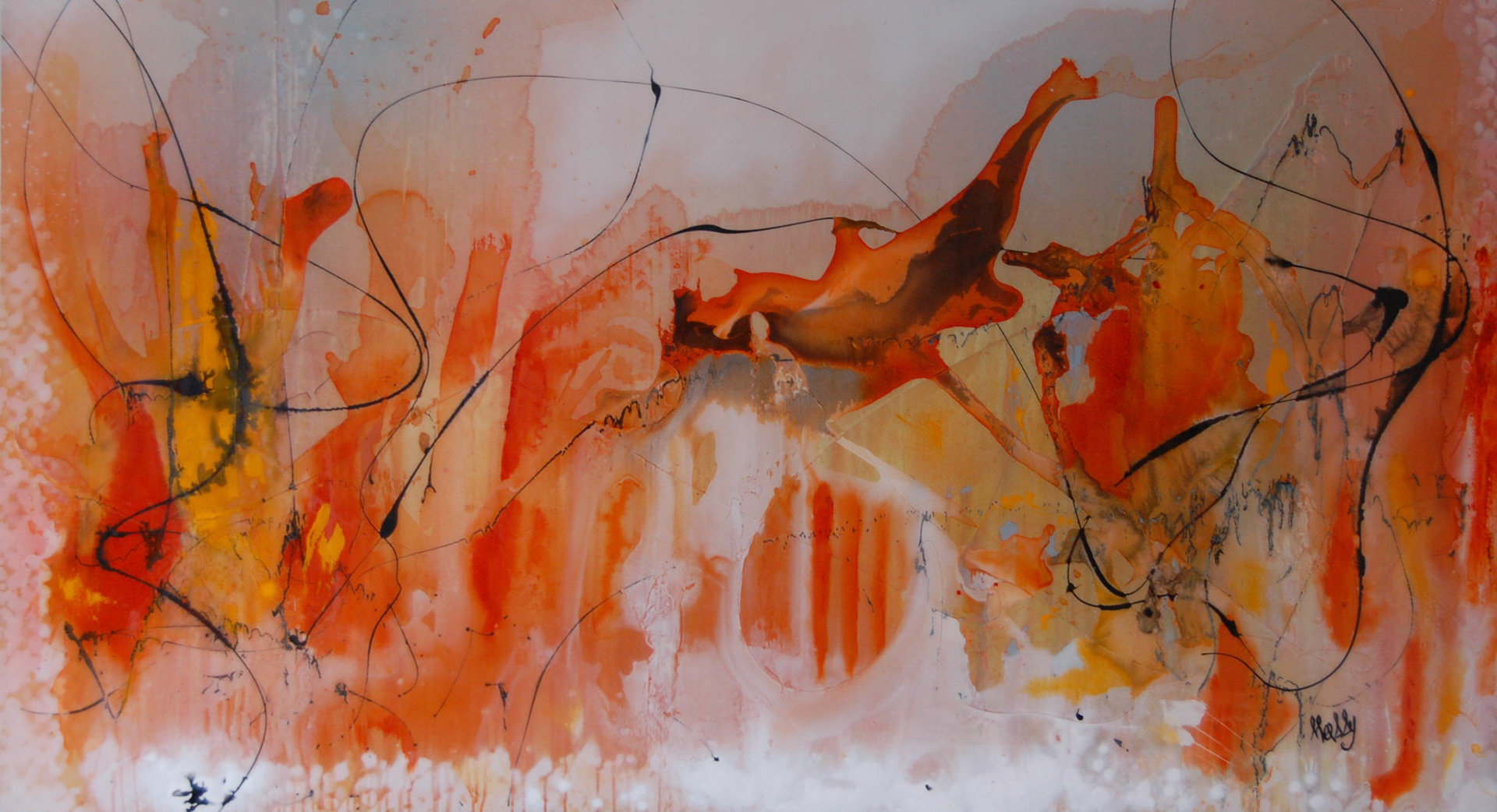 Waiting for Dreams - 40"x72" - Acrylic, aerosol and resin on canvas