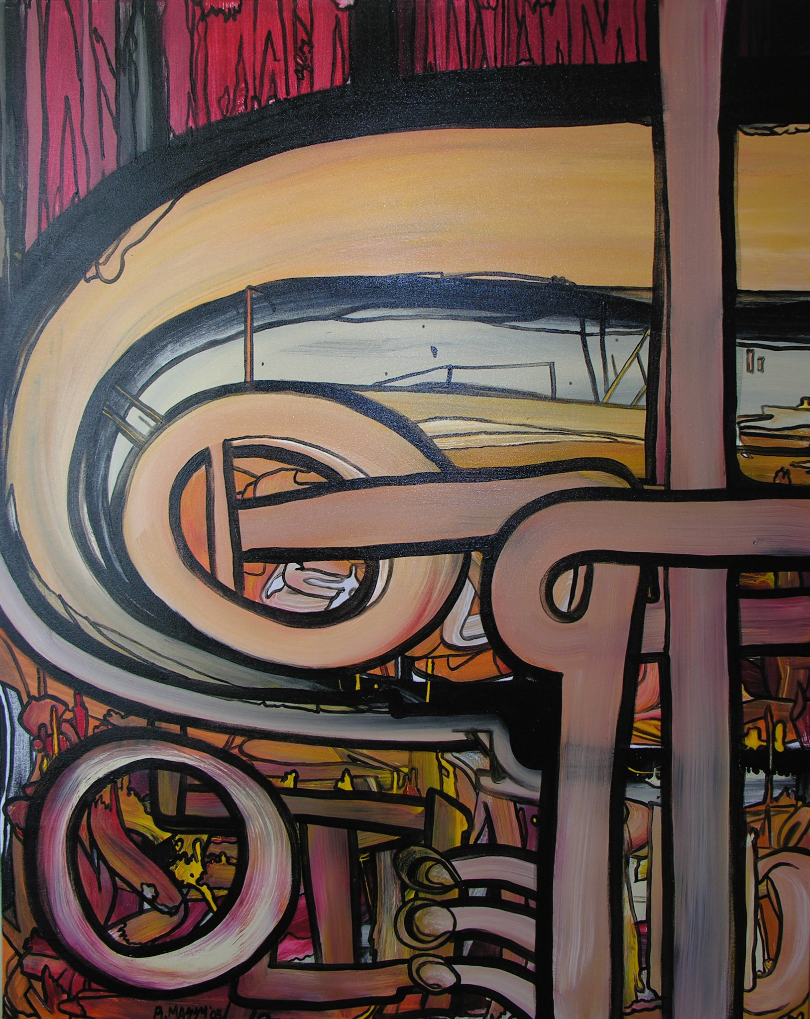 Tunnel Love - 60"x48" - Mixed media on canvas