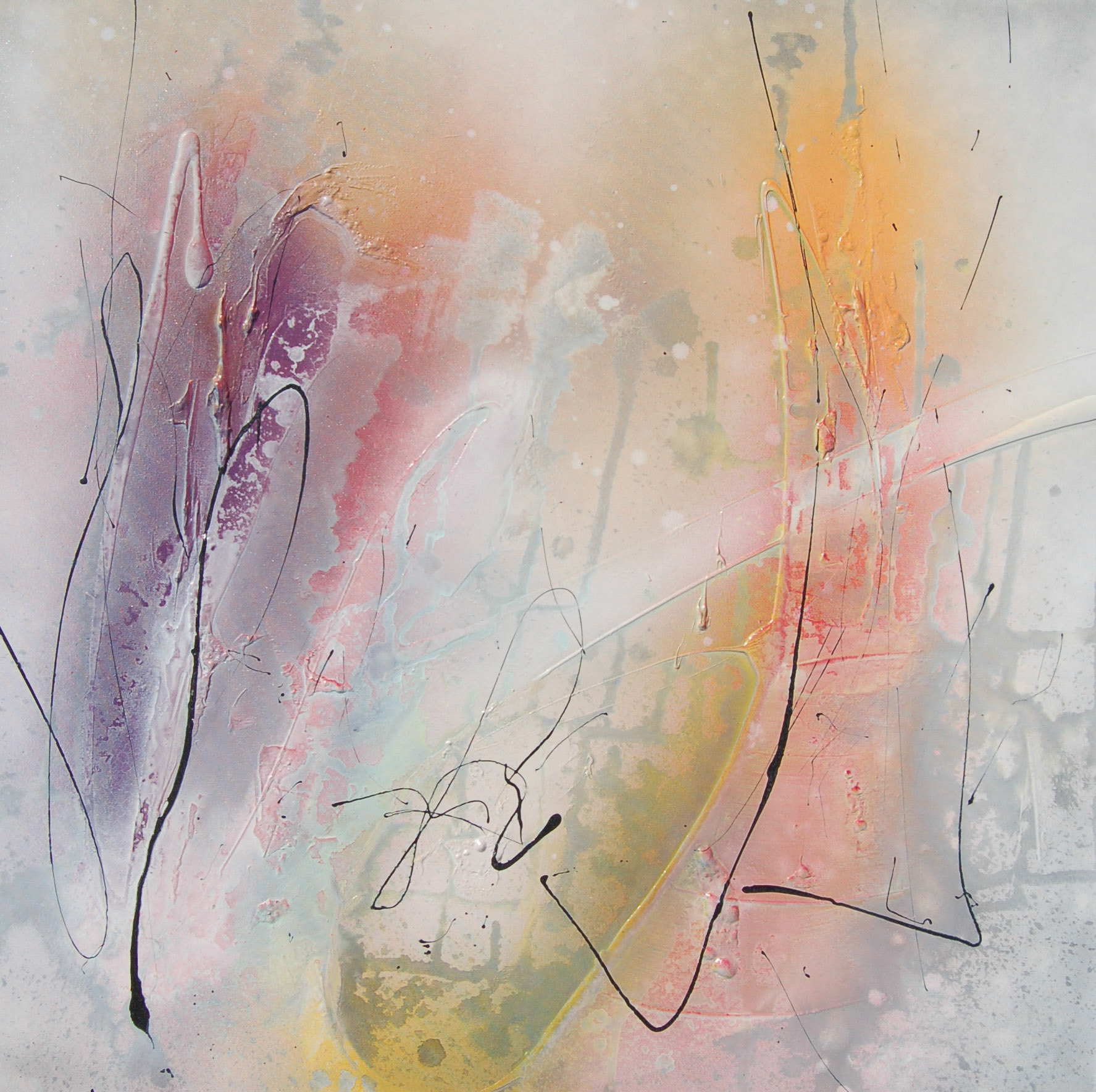Reflections in the snow - 36"x36" - Mixed media on canvas