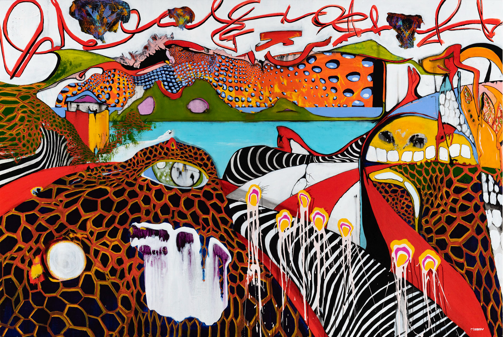 The Healing Feeling of The Maiden_s Veil - 60"x90" - Mixed media on canvas