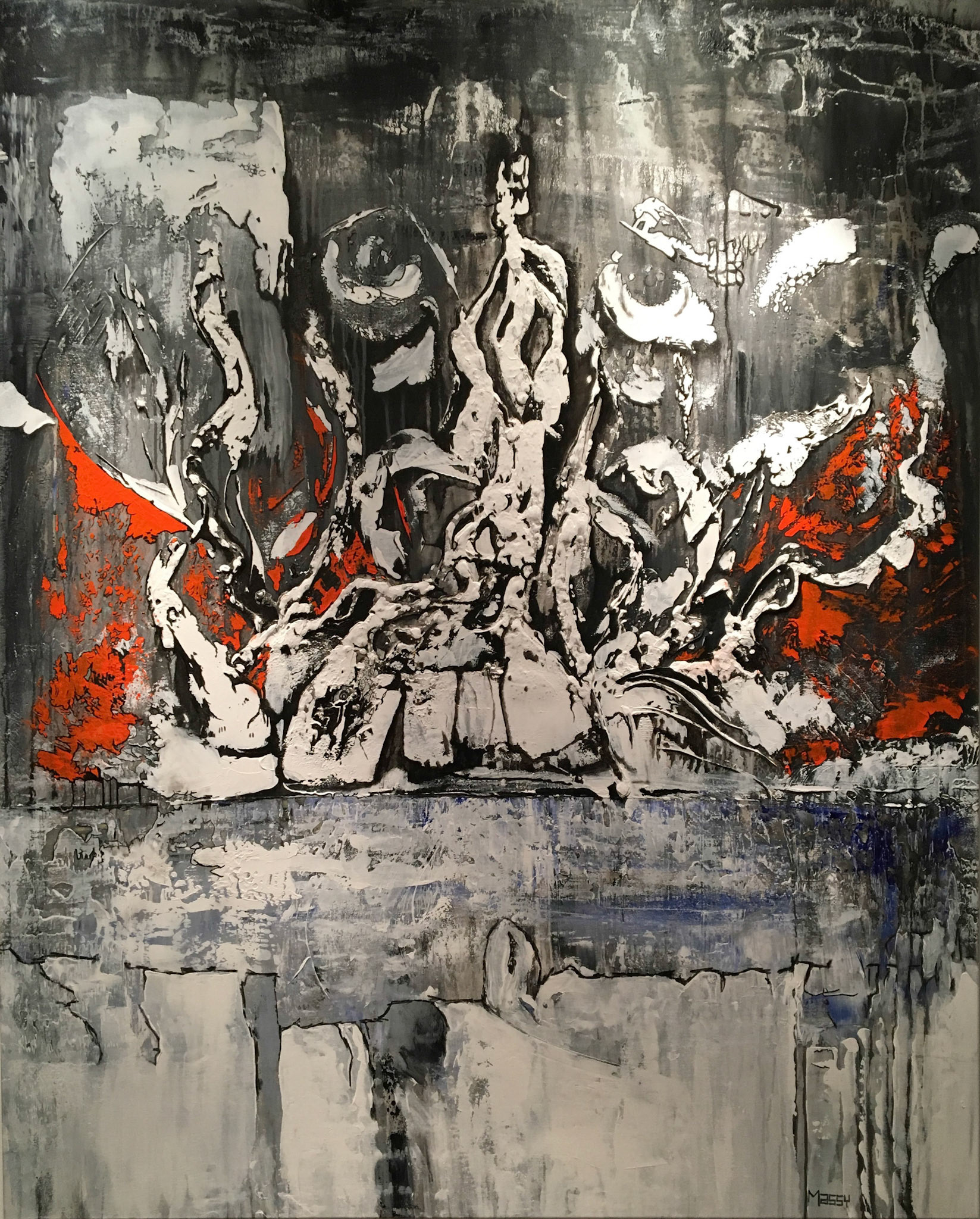 In the Shadow of Giants - 73"x59" - Mixed media on canvas