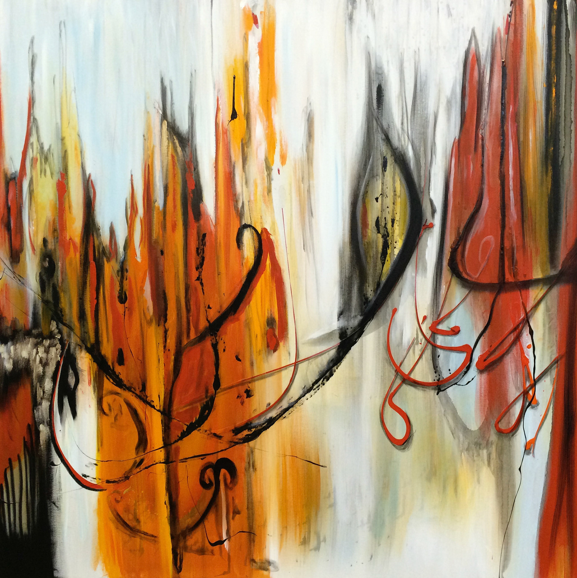 Just can't let it slip away - 60"x60" - Mixed media on canvas