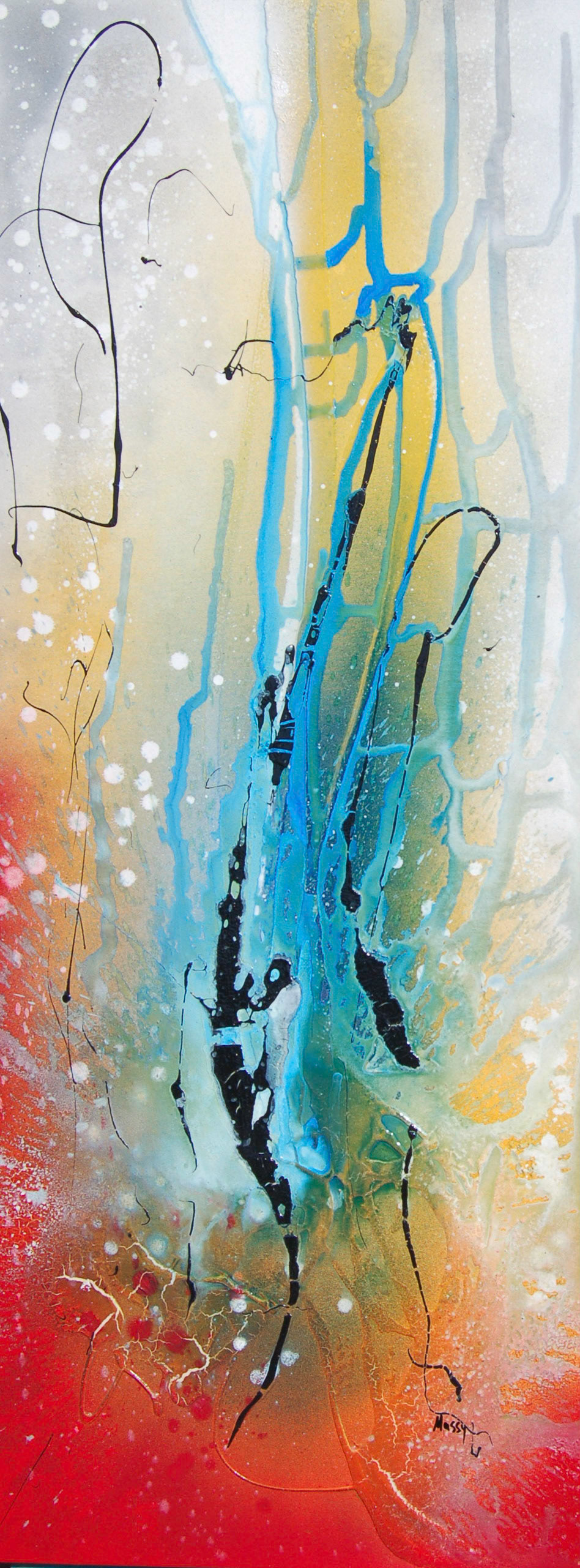 It's not over yet - 60"x24" - Mixed media on canvas