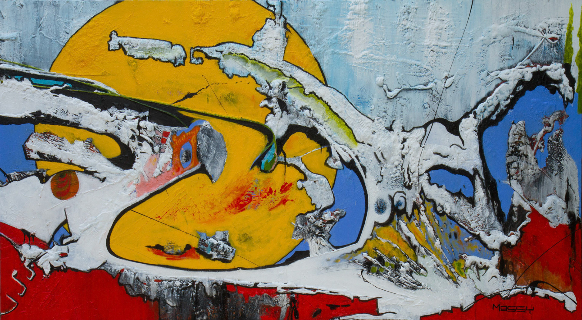 Sunshine and Whiskey - 40"x72" - Mixed media on canvas