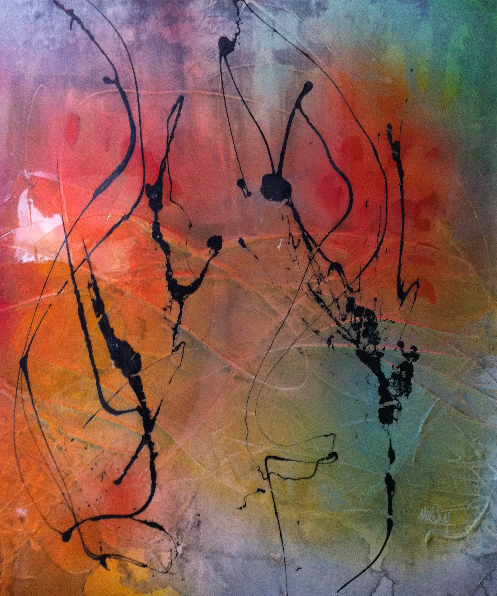 Touch Me - 48"x40" - Acrylic &amp; aerosol on canvas