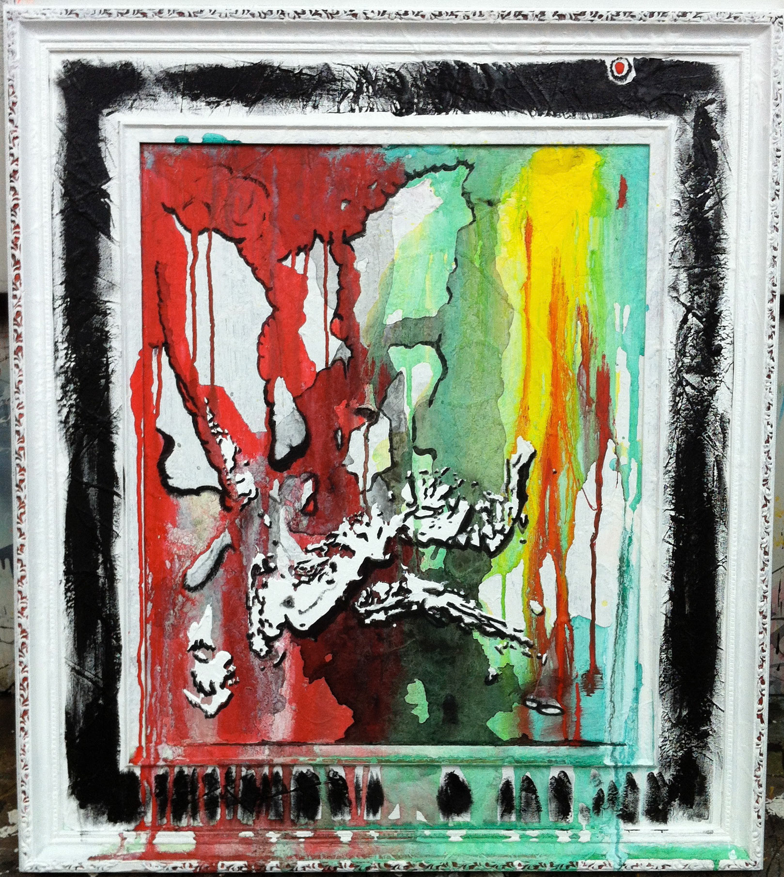 Mystic Jungle - 30"x24" - Mixed media on canvas and frame