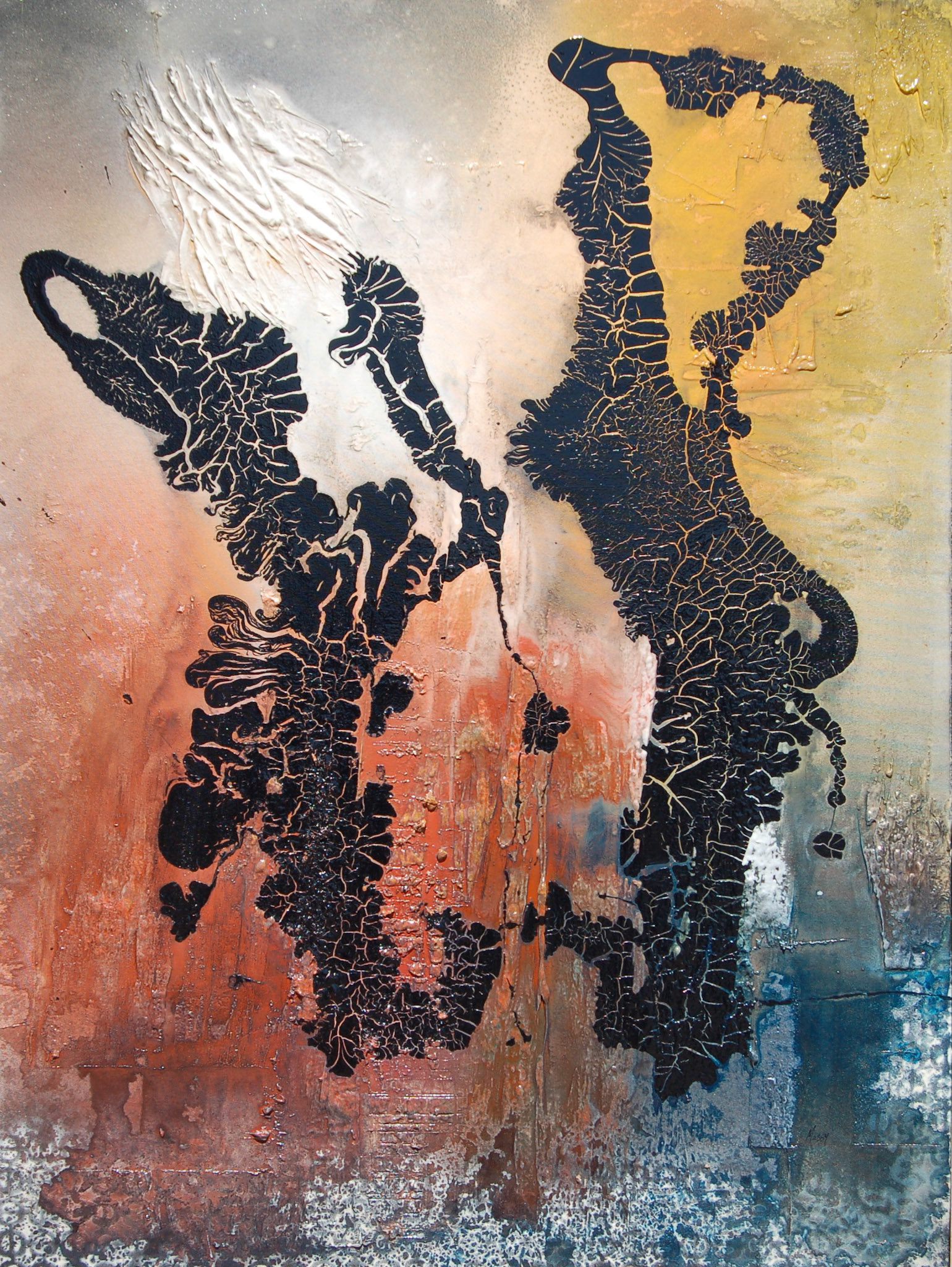 A Grand Love Story - 40"x36" - Mixed media on canvas