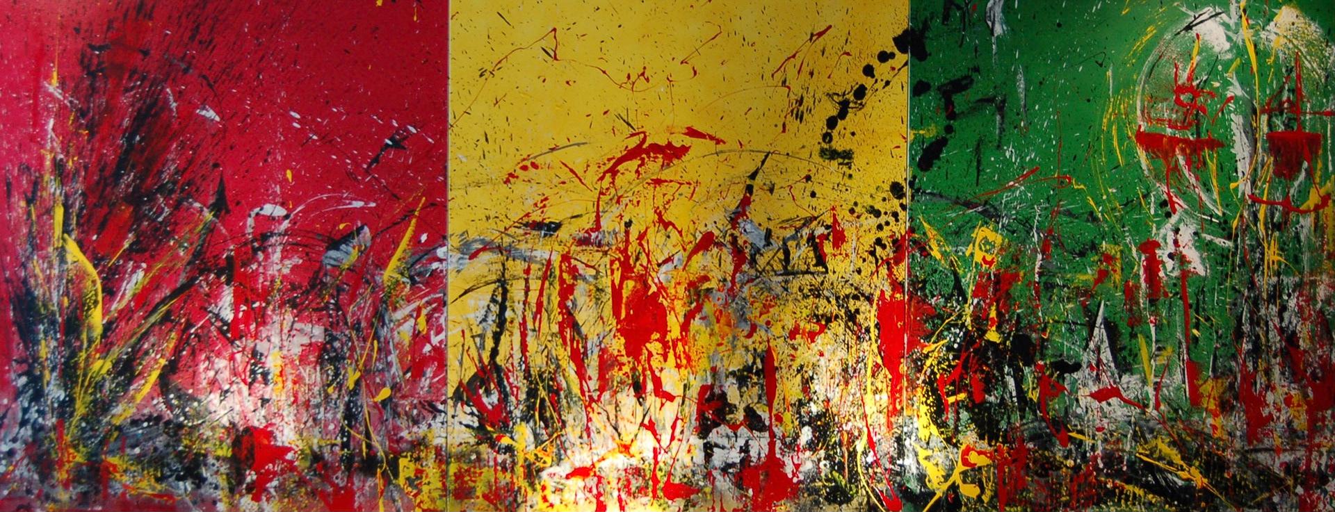 Babylon System is the Vampire - 48"x120" - Mixed media on canvas