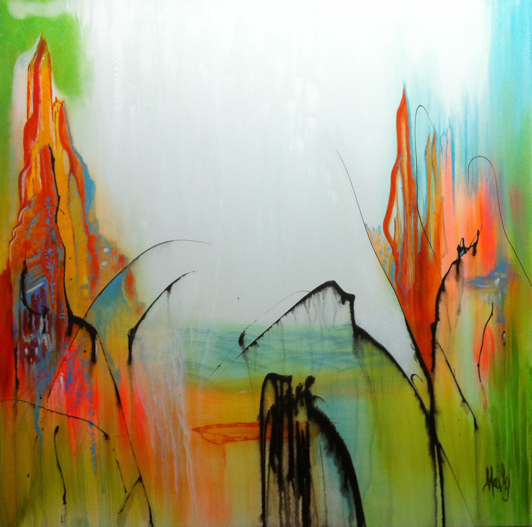 Twist in my sobriety - 60"x60" - Acrylic on canvas