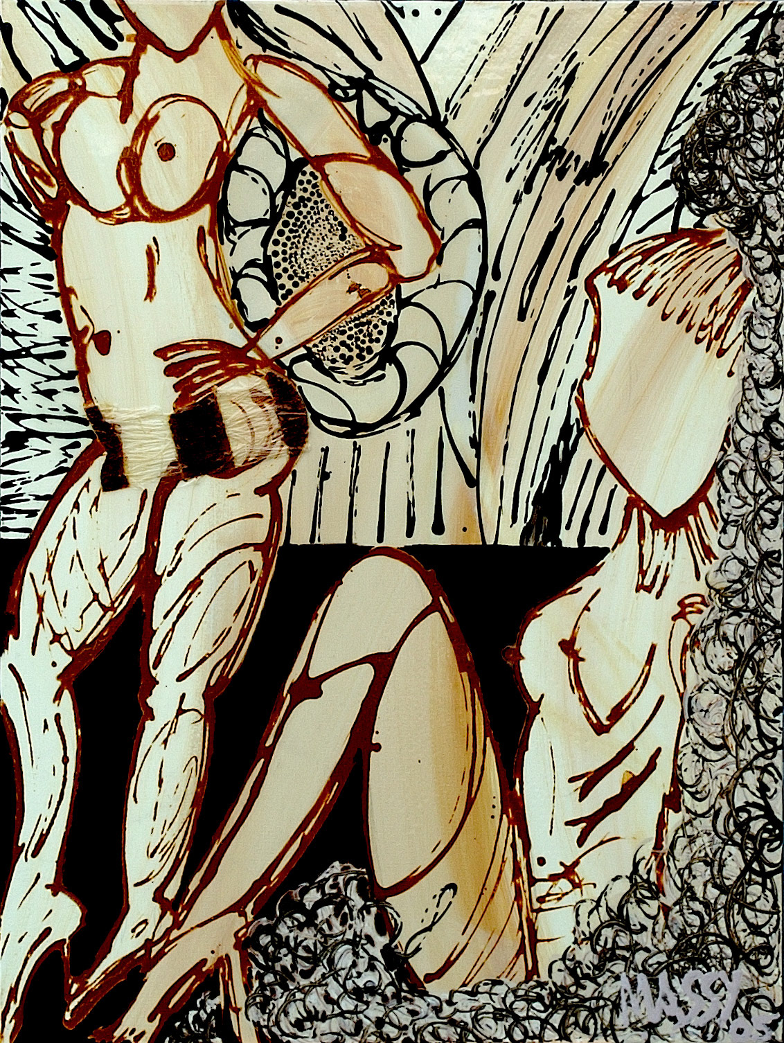 Femme Fatale -  48"x36" - Mixed media on canvas