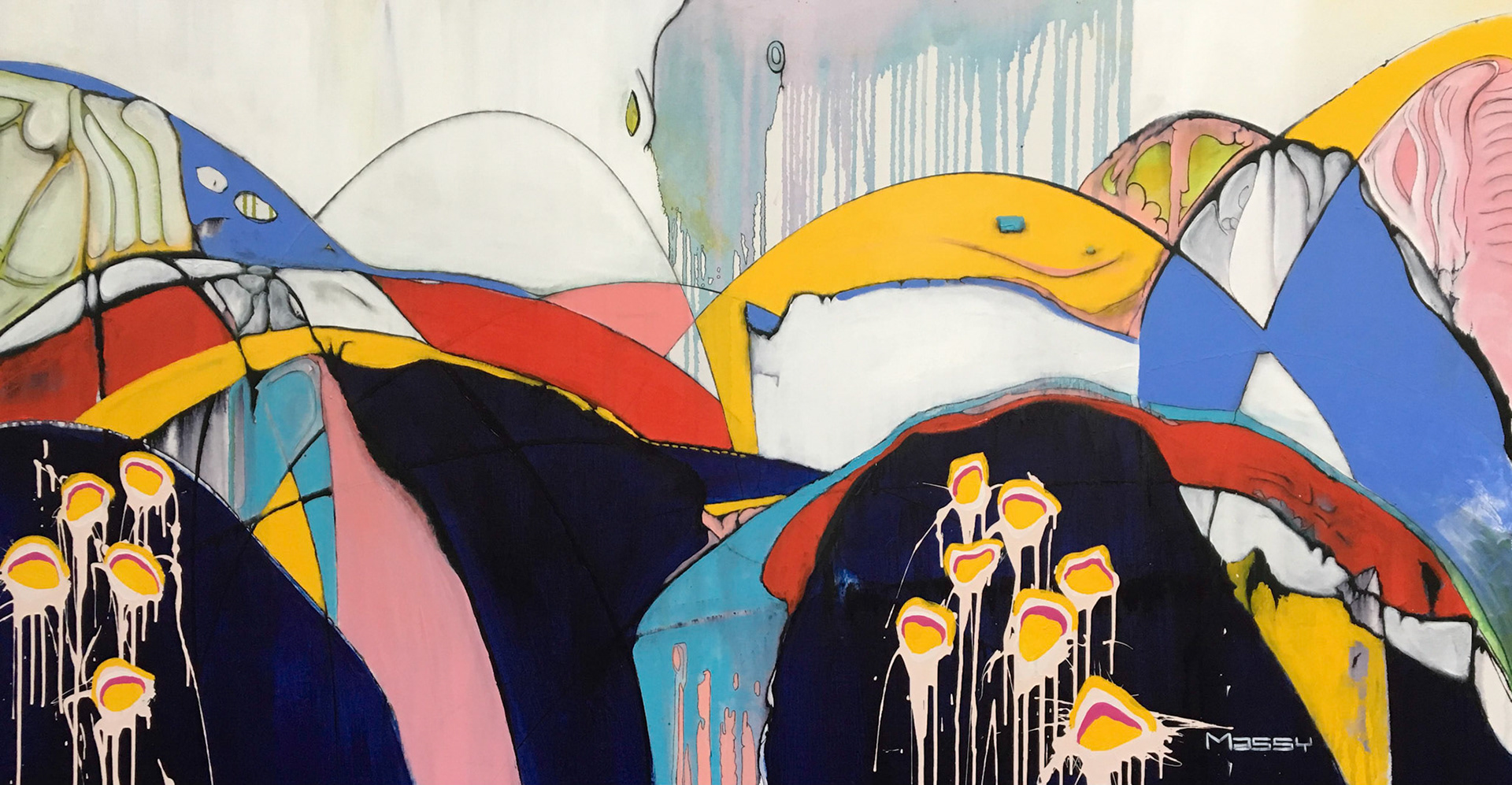Ashphodel Meadows -  43"x80.5" - - Mixed media on canvas