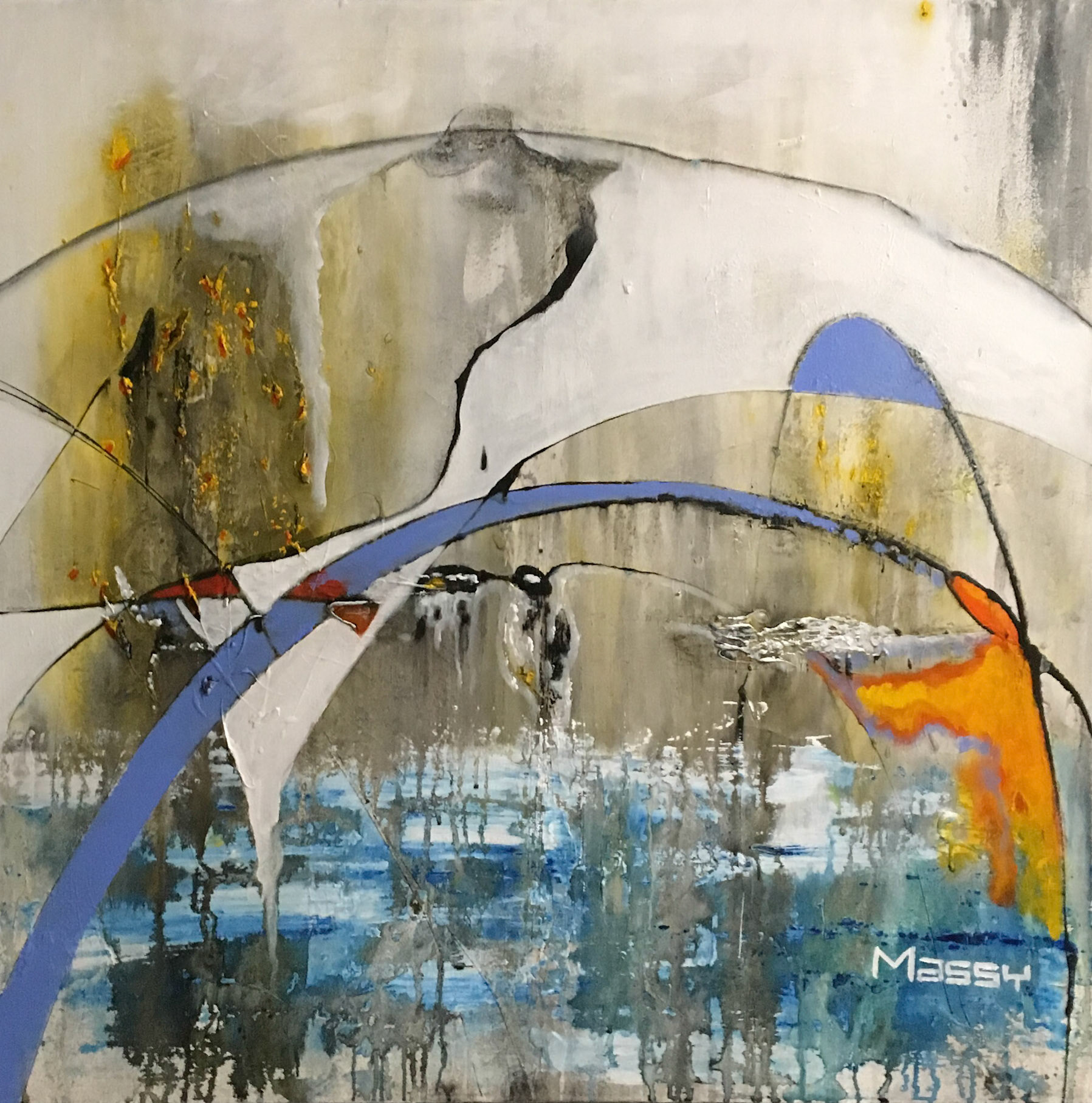 Water Portal to The Lost City - 36”x36” - Mixed media on canvas