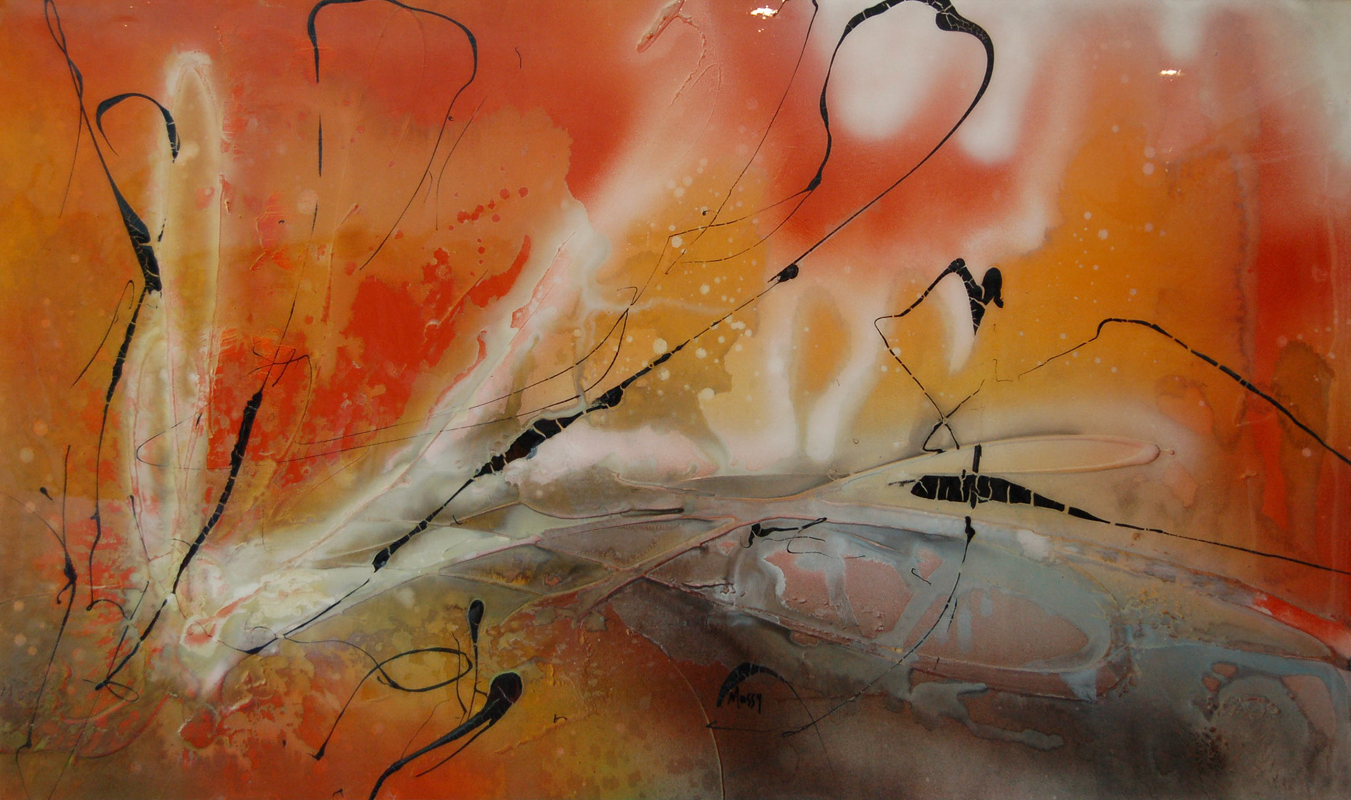 The Unforgetable Fire - 60"x36" - Mixed media on canvas