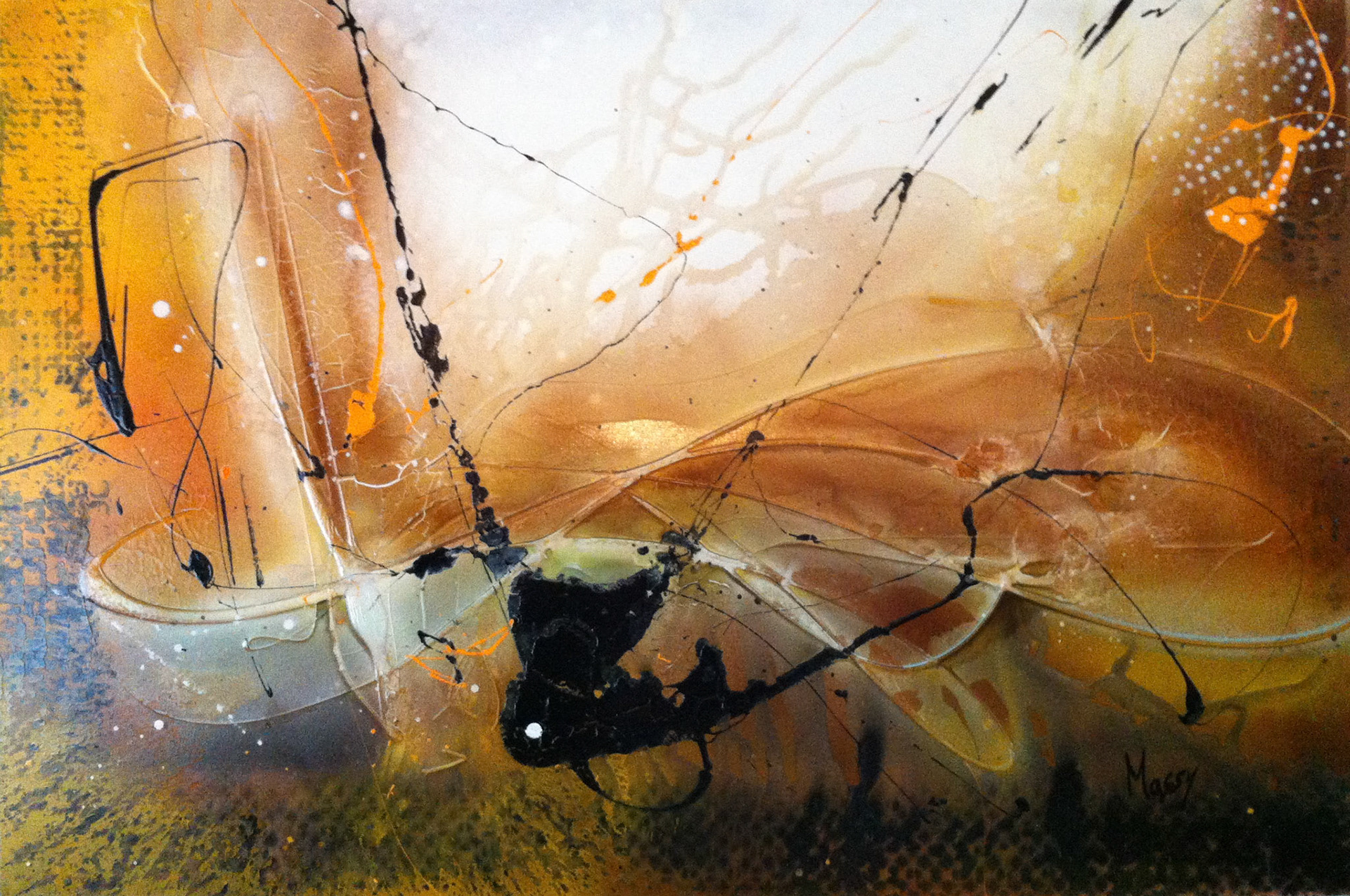 Star of The Golden Treasure - 48"x60" - Mixed media on canvas