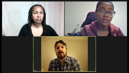[clockwise top left] Kimberly Ridgeway, Amarae Robinson, Adam Maslak