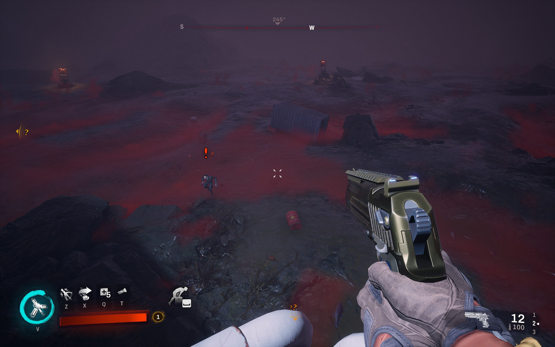 A large deathmist volume is placed in the world and an additional height cap was added to have it only be generated in the deeper dips of the terrain.