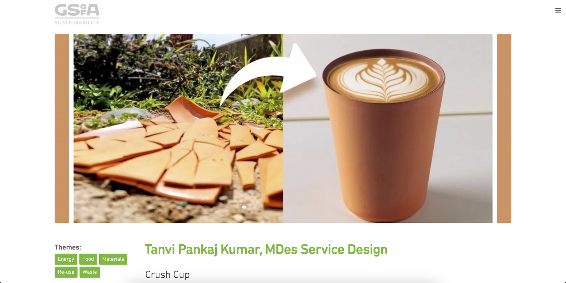 Mention on GSA sustainable Practices Blog page
