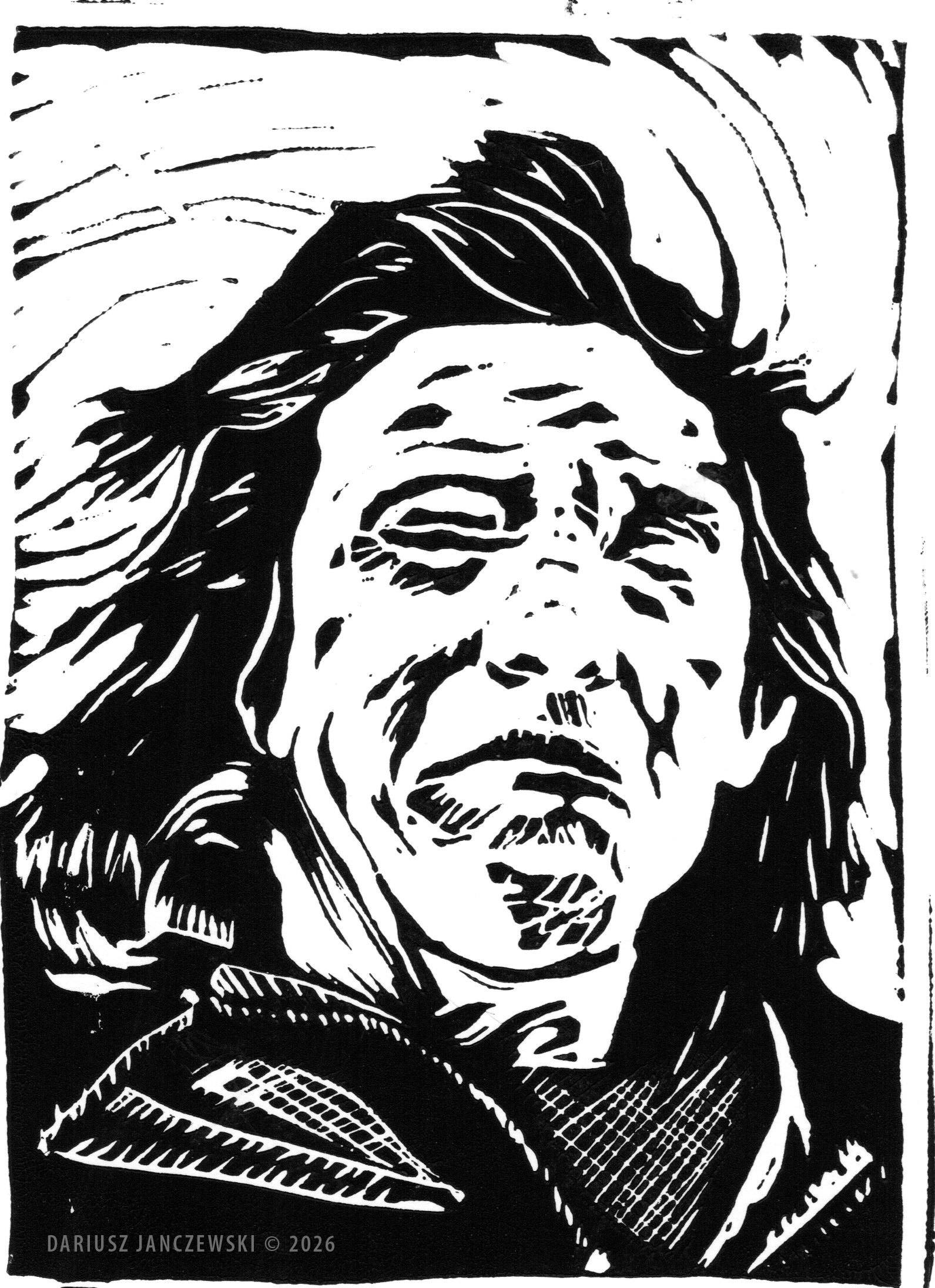 Story #1: THE PROVIDENCE. 6”x8” Linocut. 2026