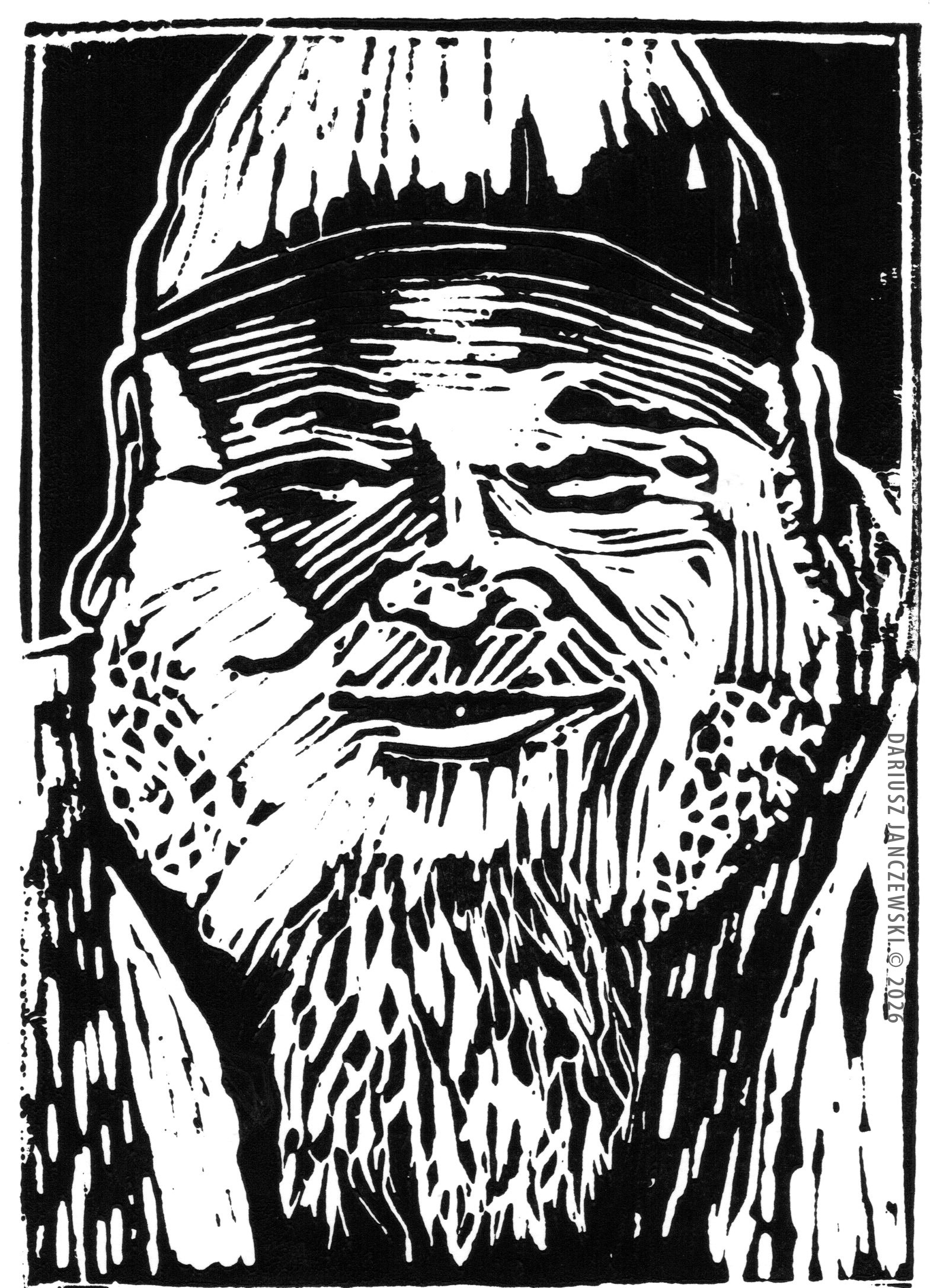Story #16: THE PRETENDERS. 6”x8” Linocut. 2026