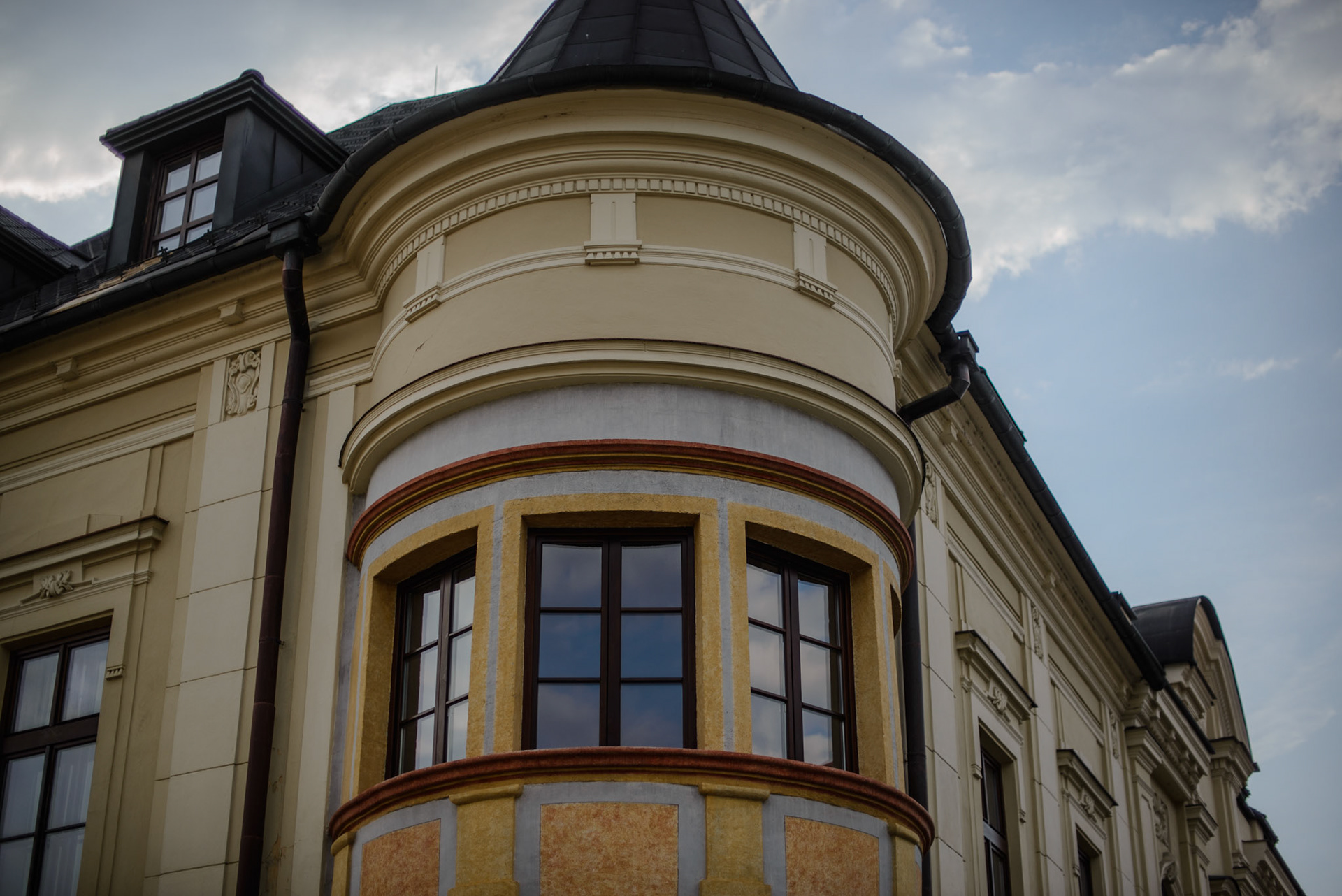 Historic building facade with ornate architectural details