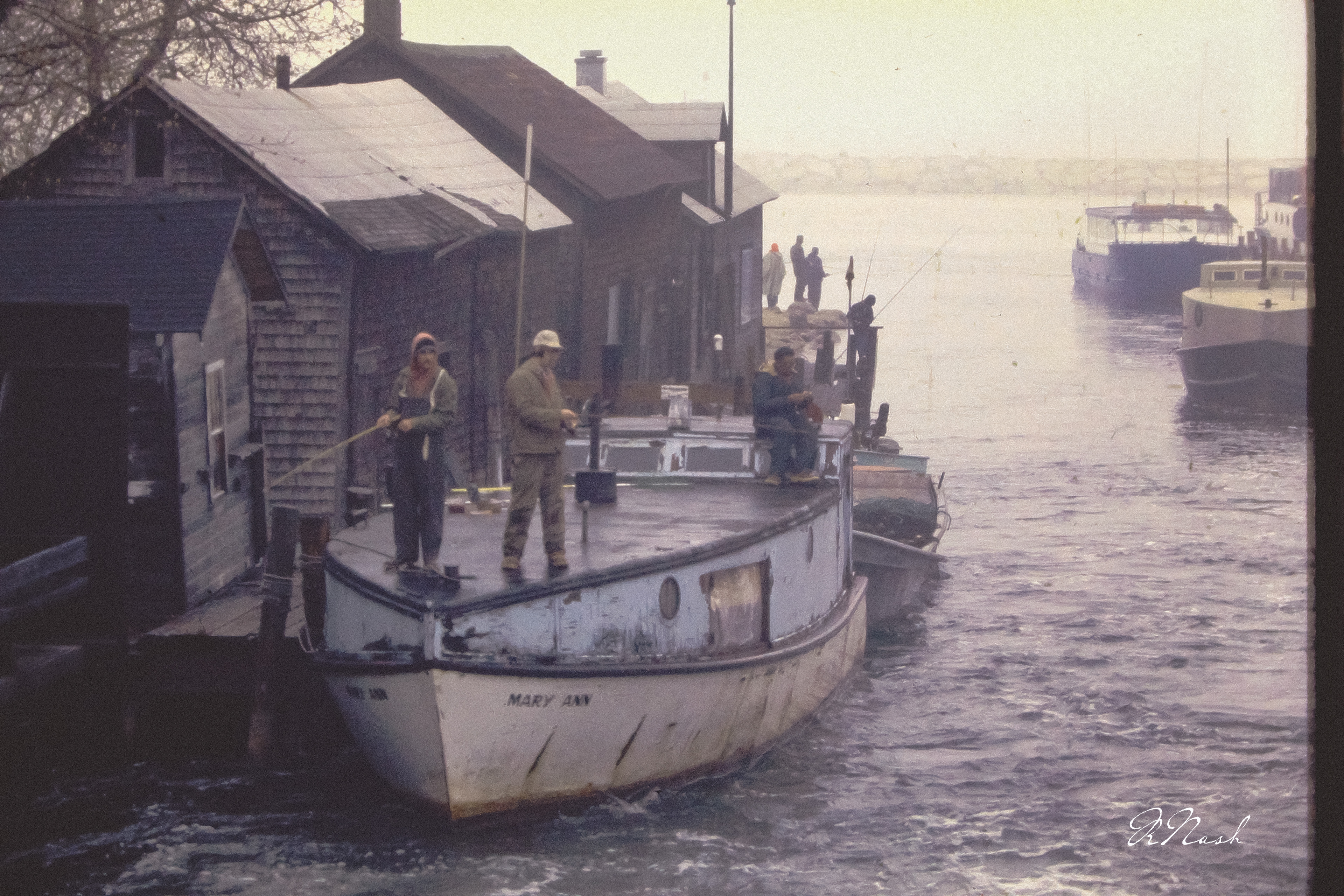 I left the light leak on the right side on purpose. This is an image my dad took that I restored.