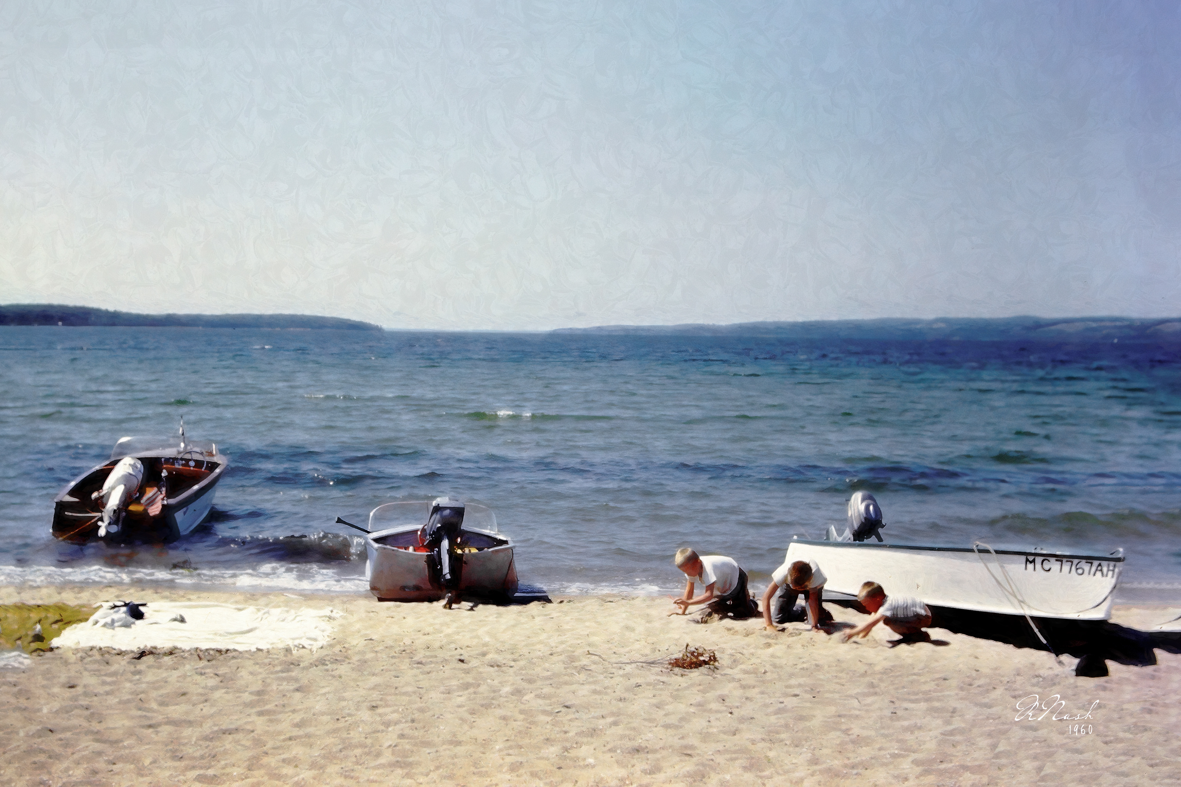 A vintage slide I digitally restored to look like a painting. Slide image from my dad in the 1960's
