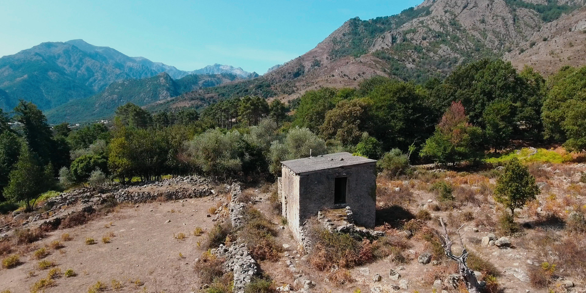 Stone Hut in the Corsican Mountains.
