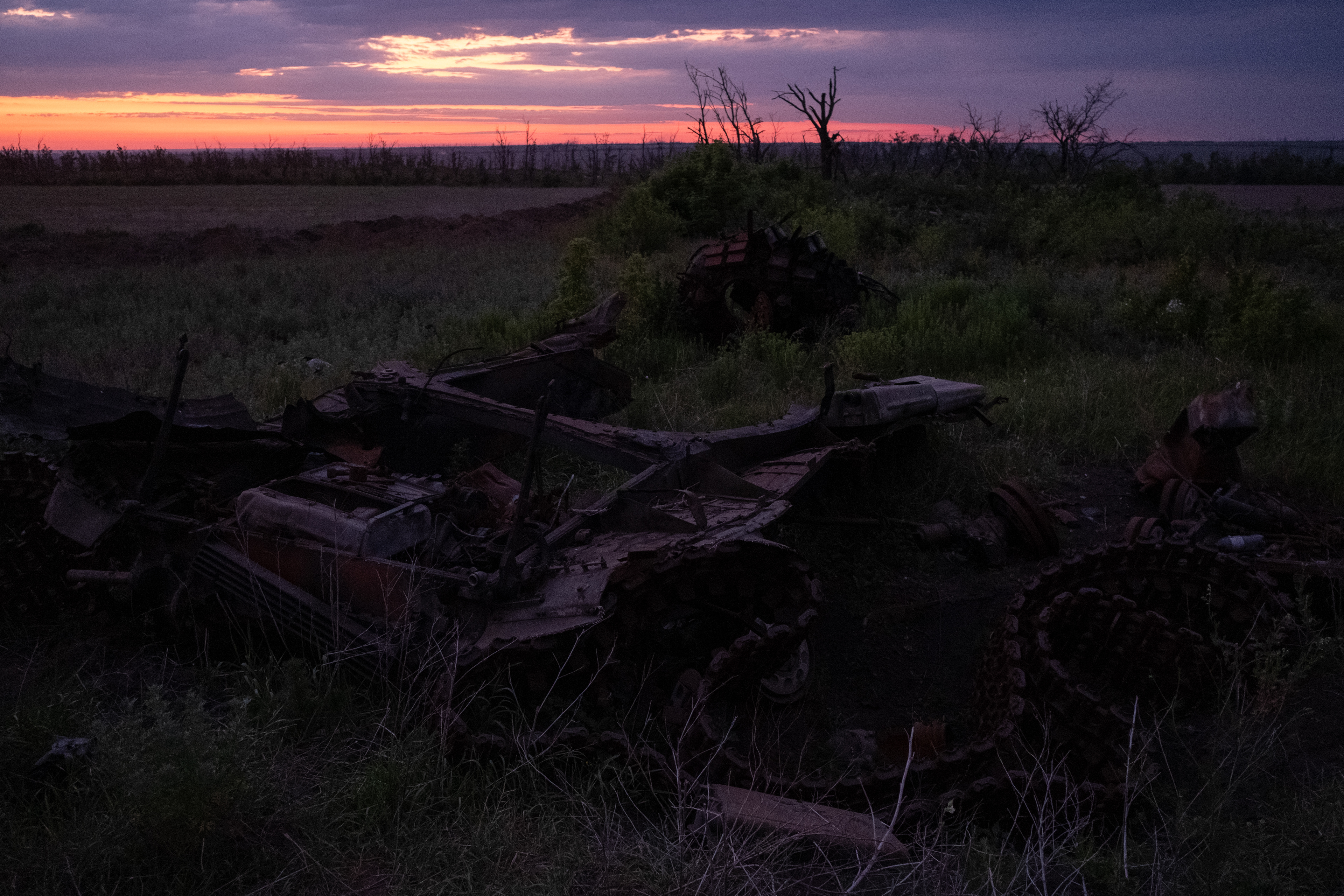 Scarred landscape near the village of Klischiivka