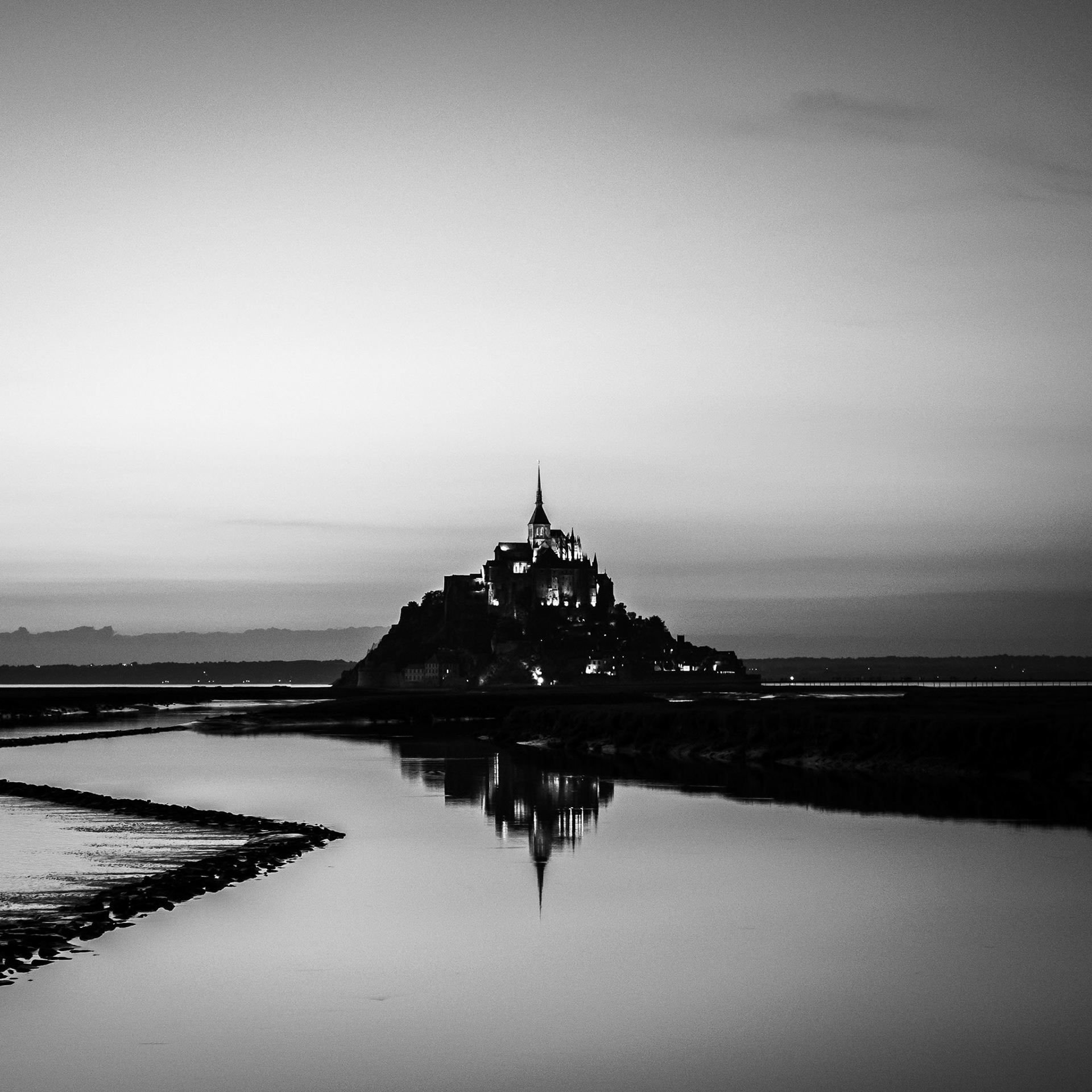 France, Mont Saint-Michel: At night