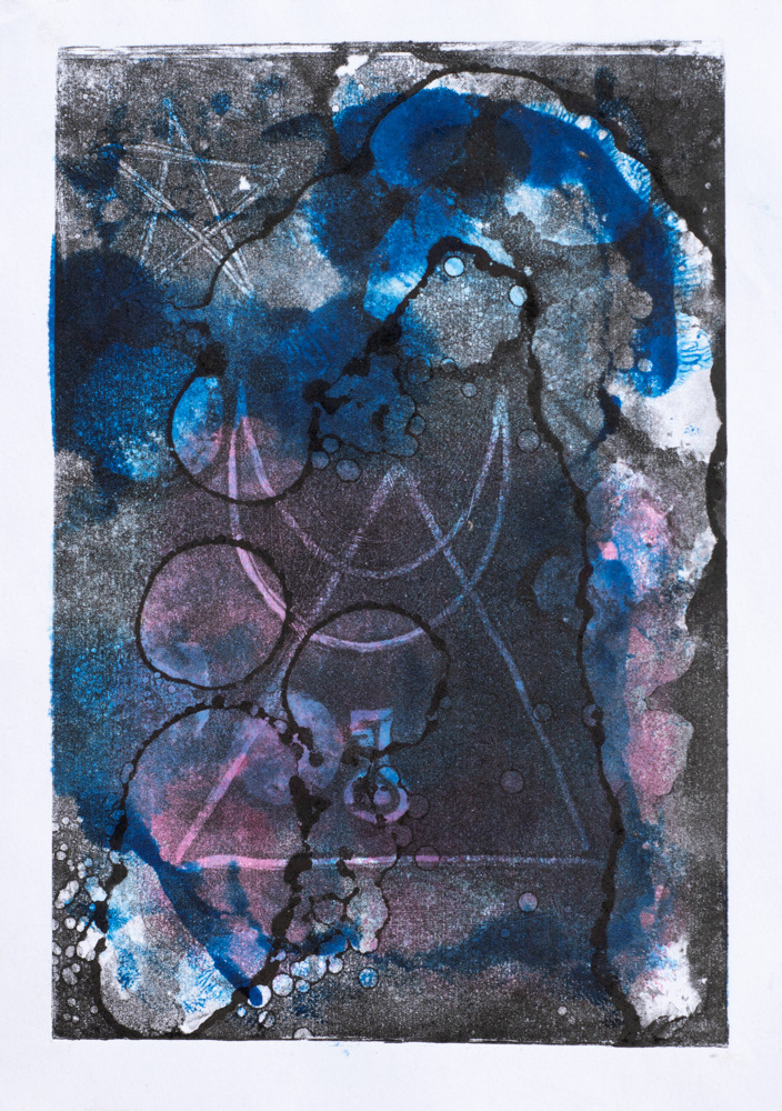POLÍPTICO I, 2022 - Série Lunar Monotipia em papel, 1/5+P.A. 29x21cm