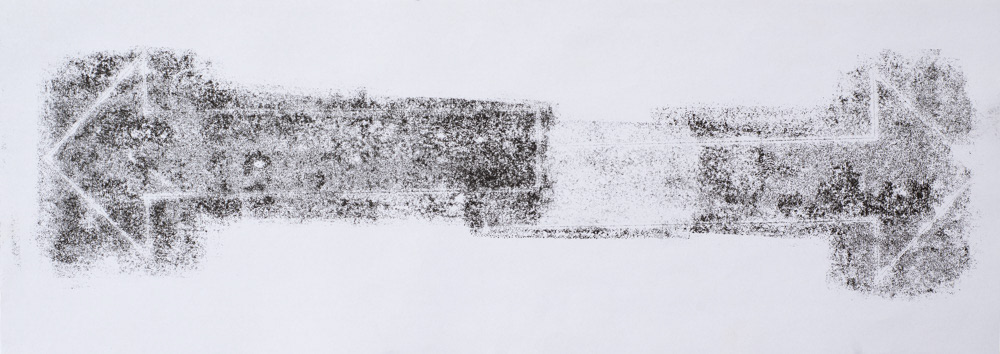 ENCRUZA, 2022 - Monotipia em papel, 17x48cm