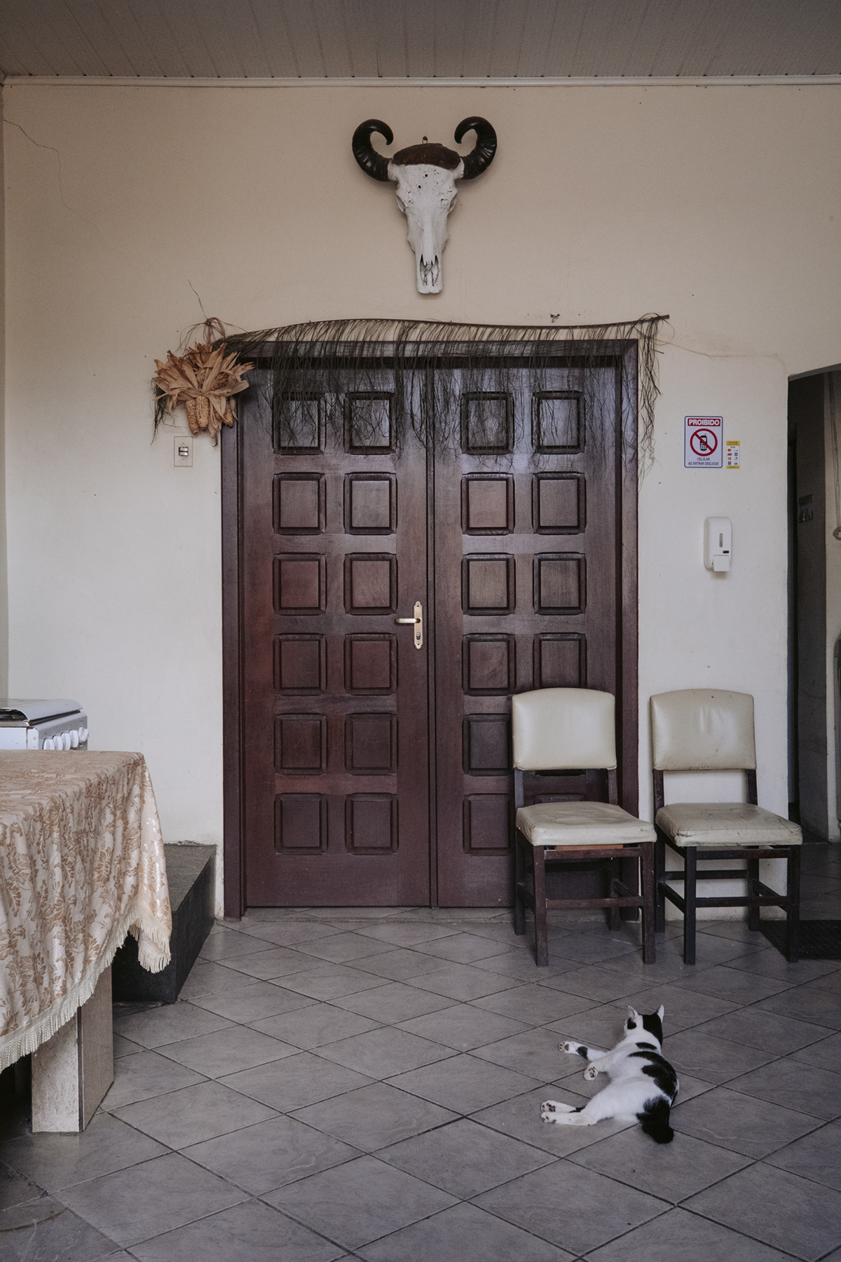 A porta de entrada do salão