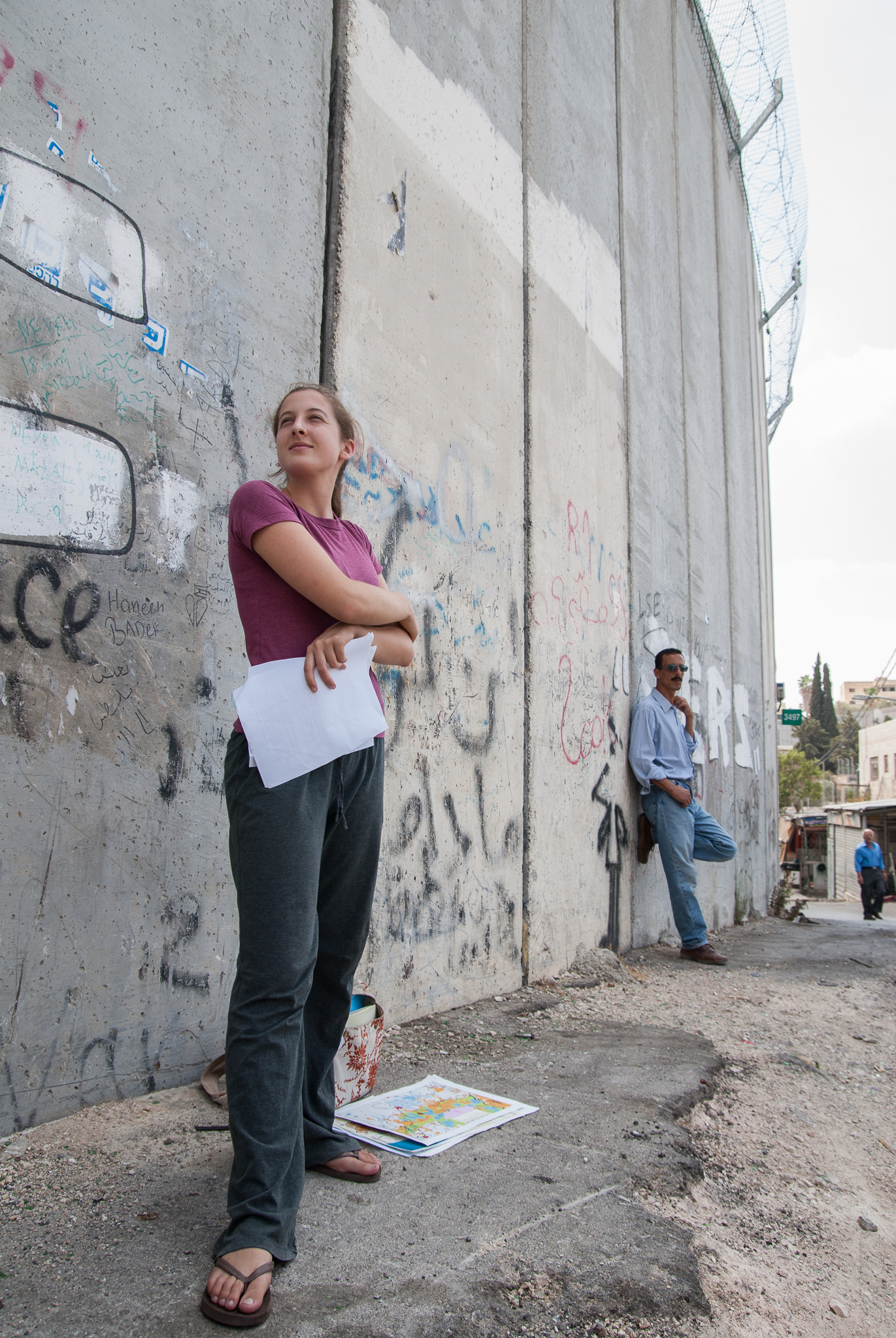Along the separation wall in East Jerusalem.