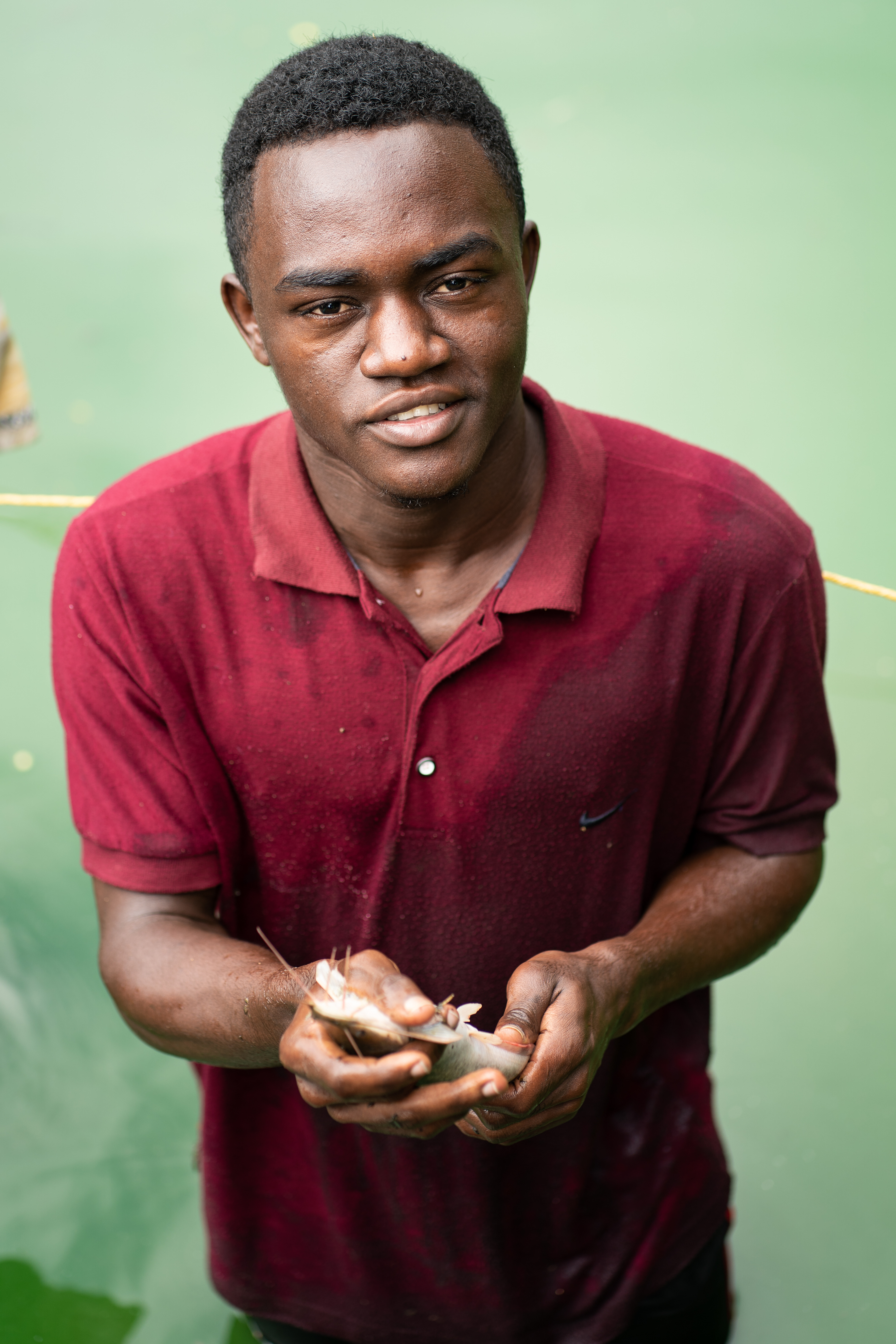 Catfish farming grant recipient at the National Sugar Institute in Kidatu, a vocation and agricultural school in Tanzania.