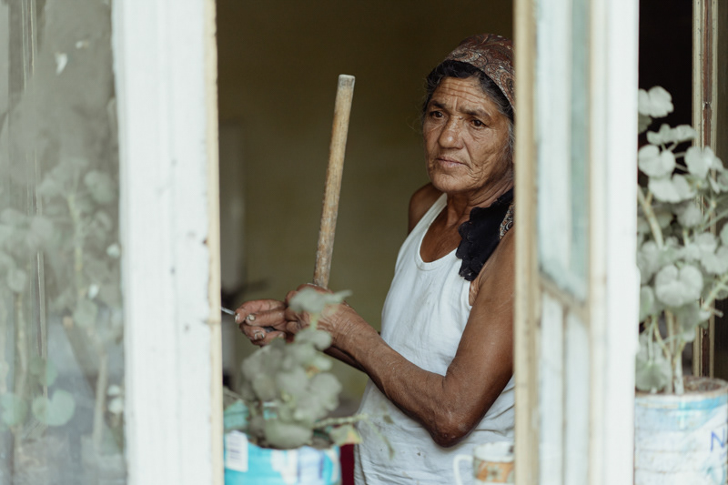 Mihaela's mother, looking after her daughter. Gaujani commune, Giurgiu county.