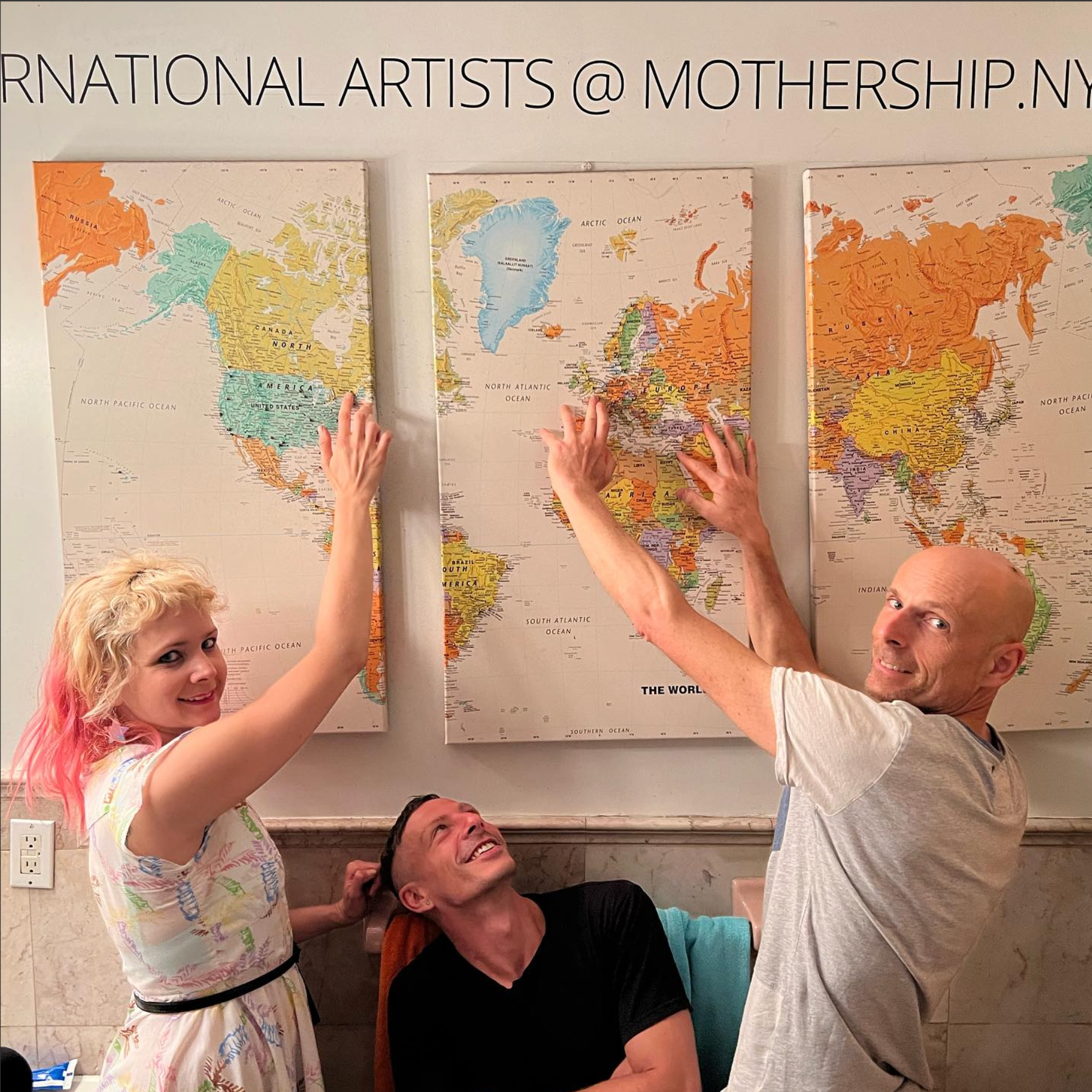  @michelplatnic from Paris/Tel Aviv. Bonus sailor the middle: Visual Artist/Dancer @riccardo_matlakas from Naples/London.