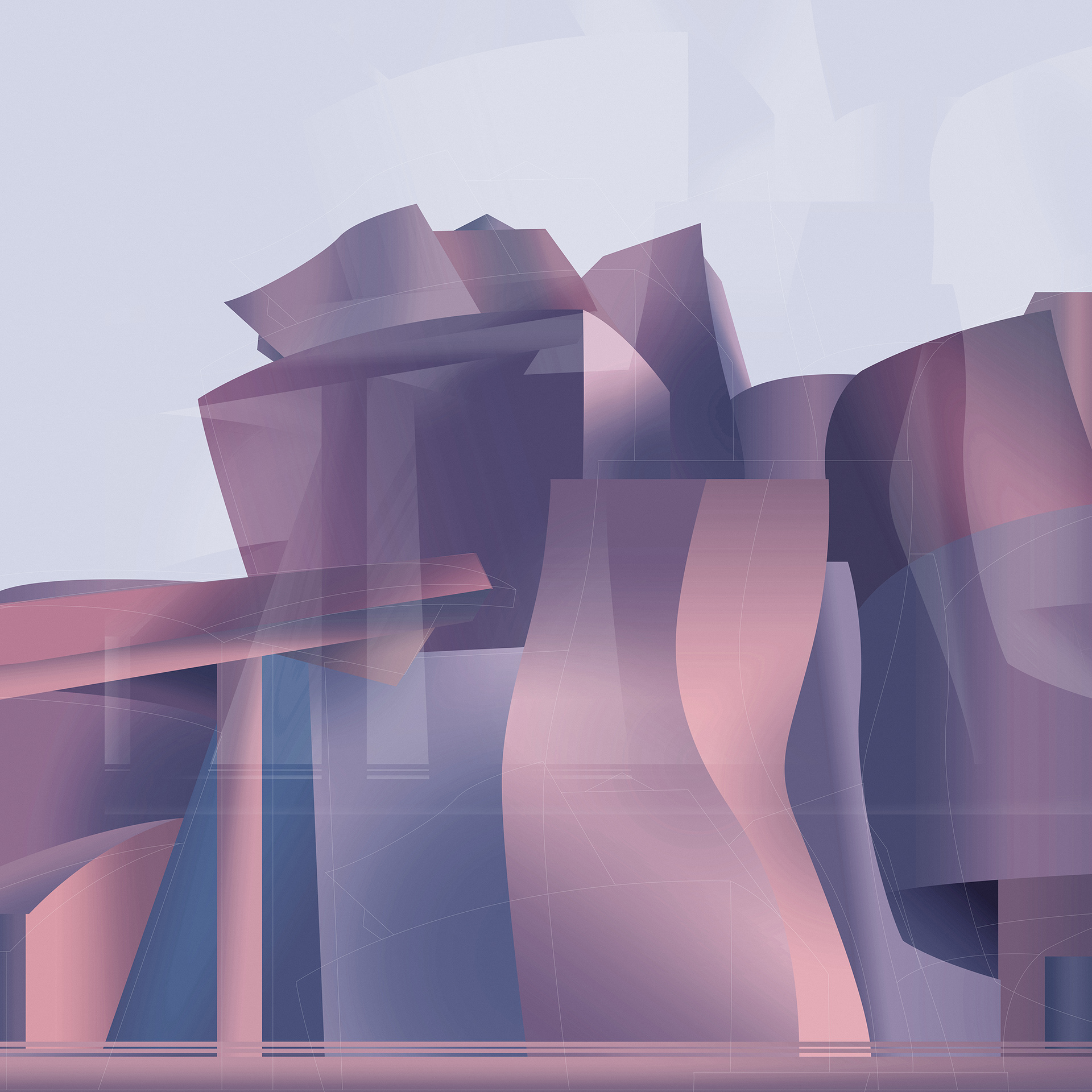 Picasso X Gehry V, digital composite, 20" x 20", 44" x 44"