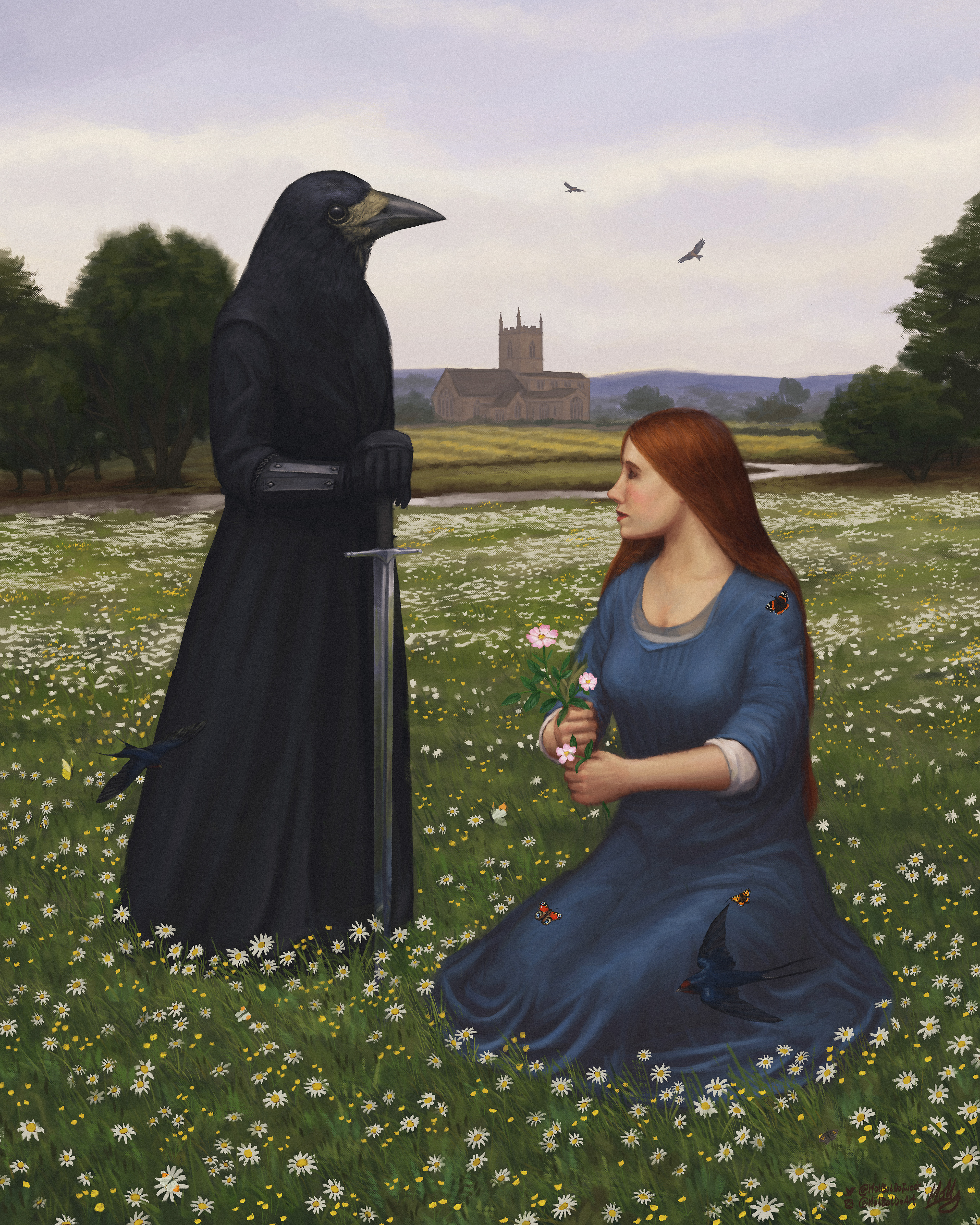The Rook Watches the Gathering of Flowers