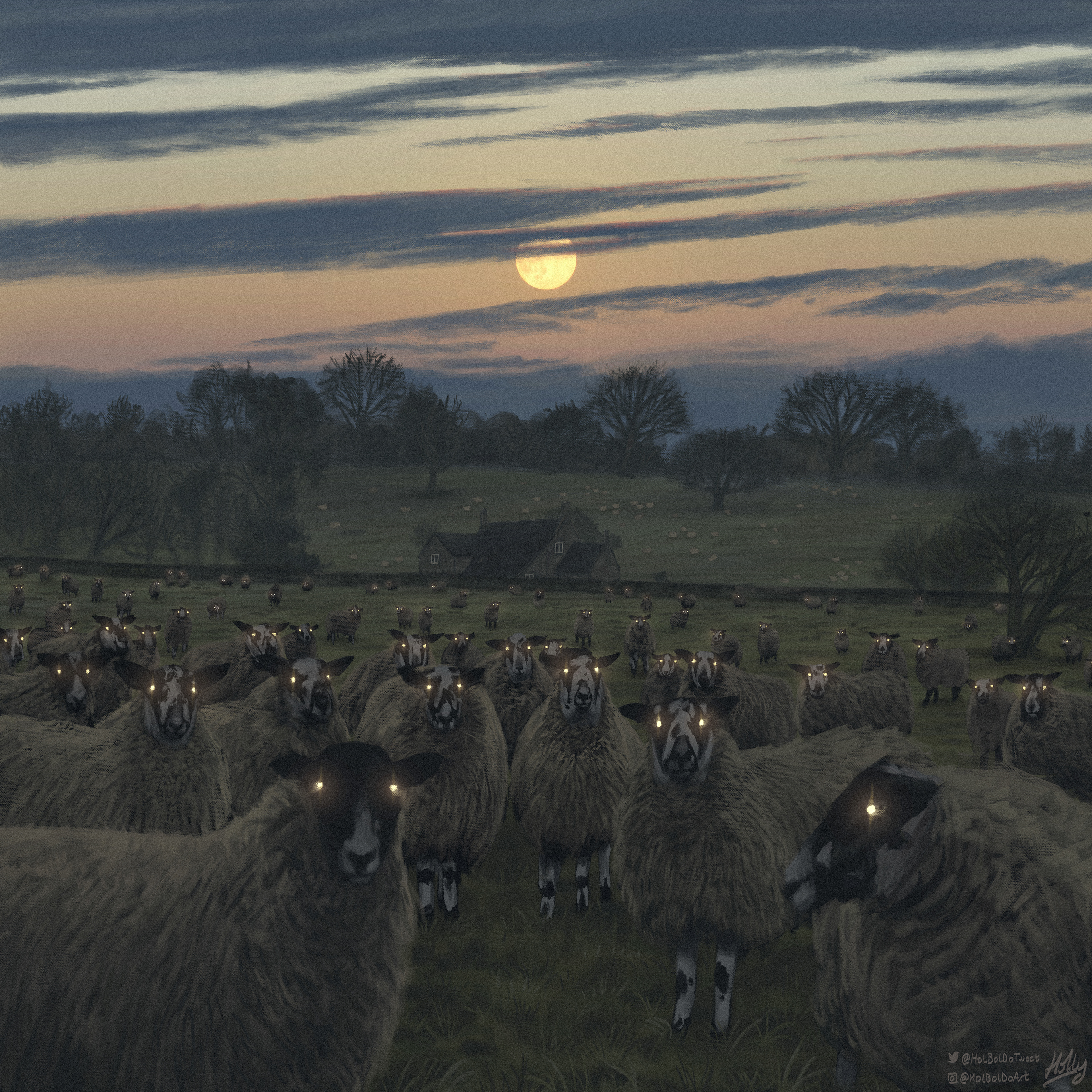 The Field of Eyes under a Rising Moon