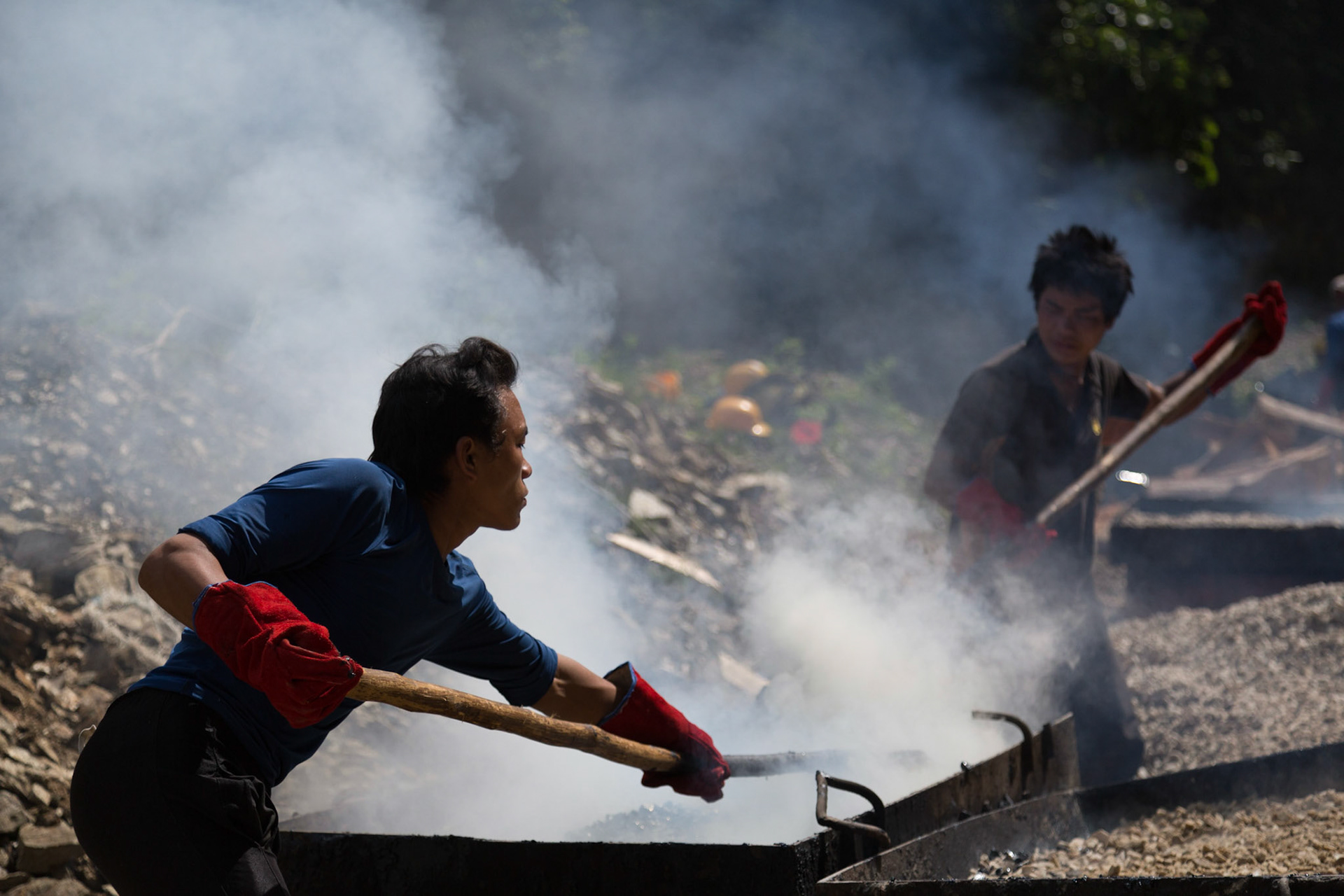 Manual roadwork near Mongar, Bhutan