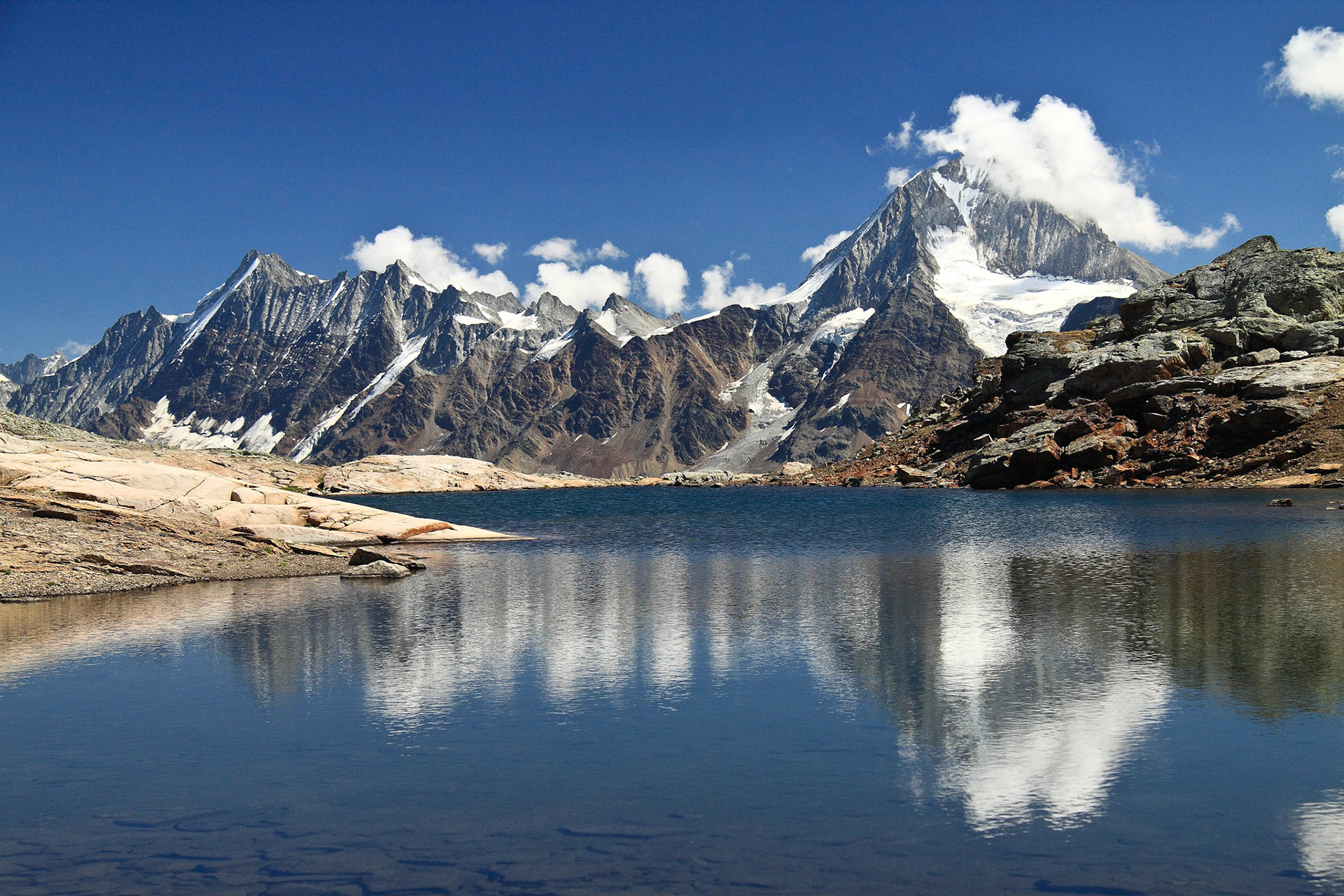 Lauterbrunner Breithorn and Bietschhorn from the Lötschenpass