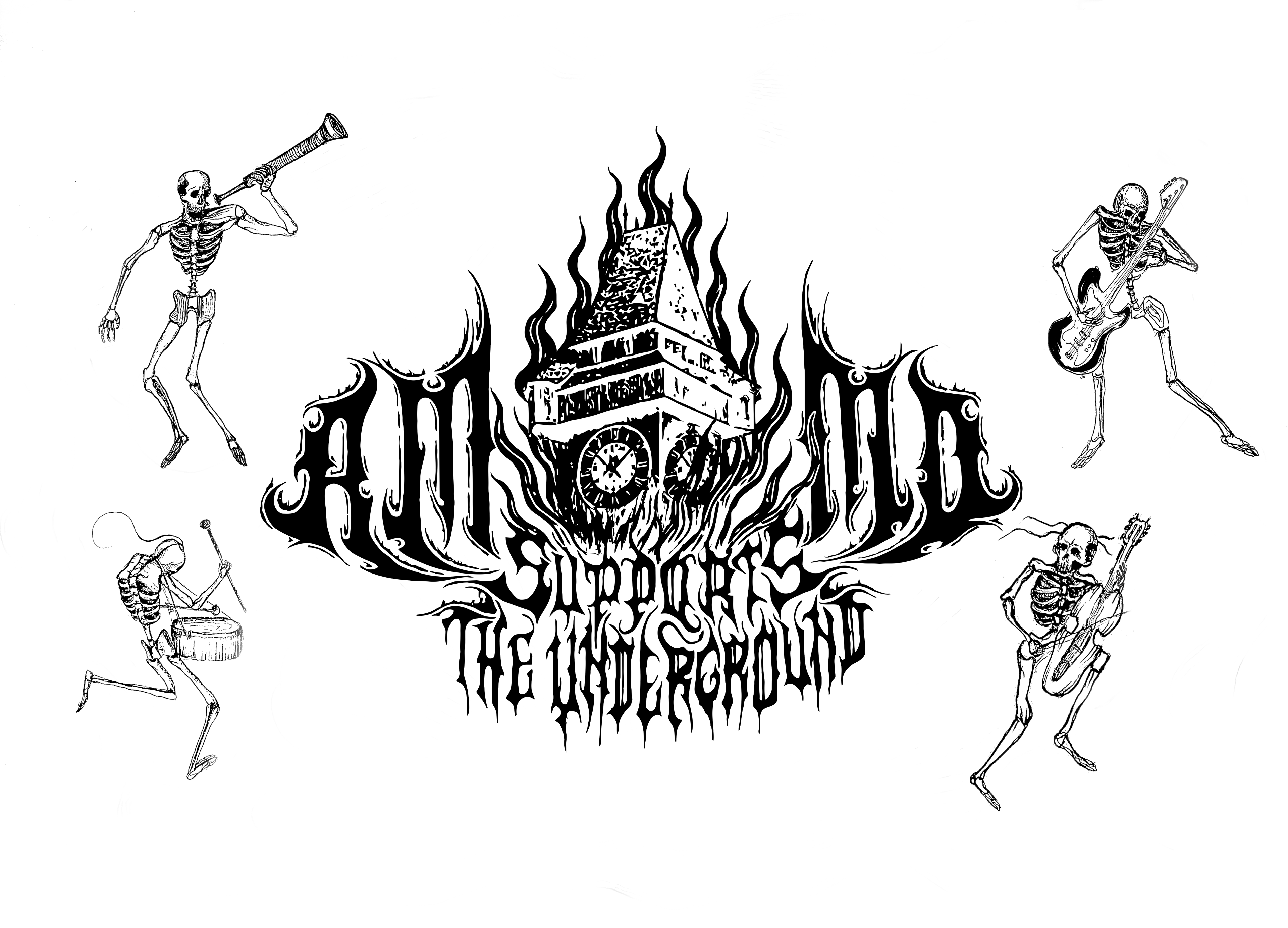 Skeletons (ONLY, not Logo) for AMMO Supports the Underground (Austria)