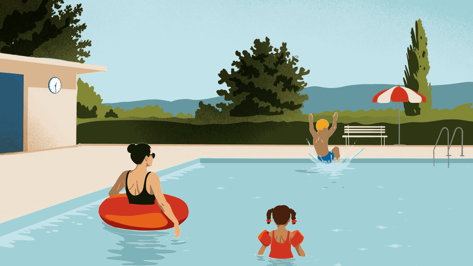 pool illustration / animation  luxembourg