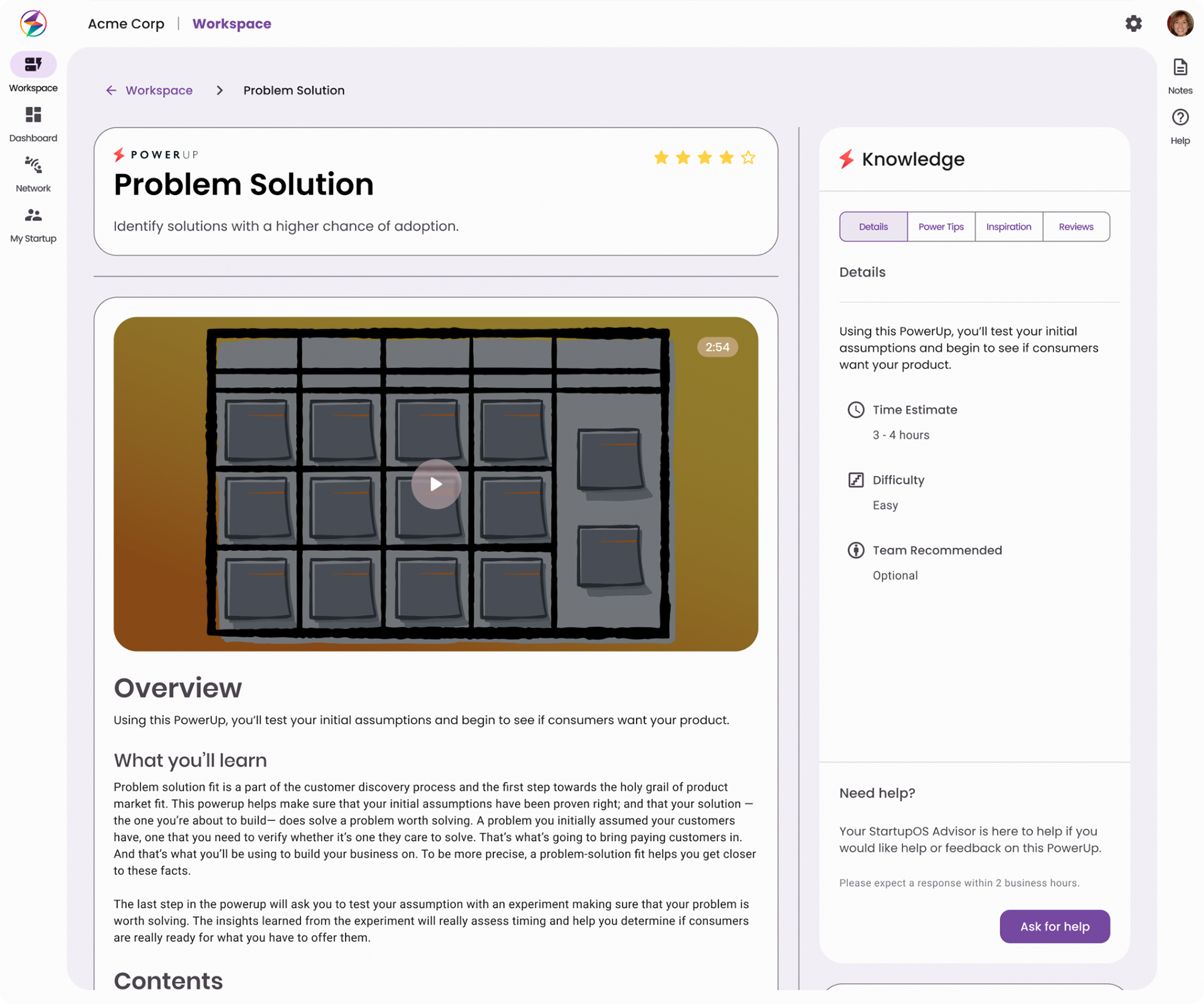 Problem Solution cover image being used on the StartupOS website.