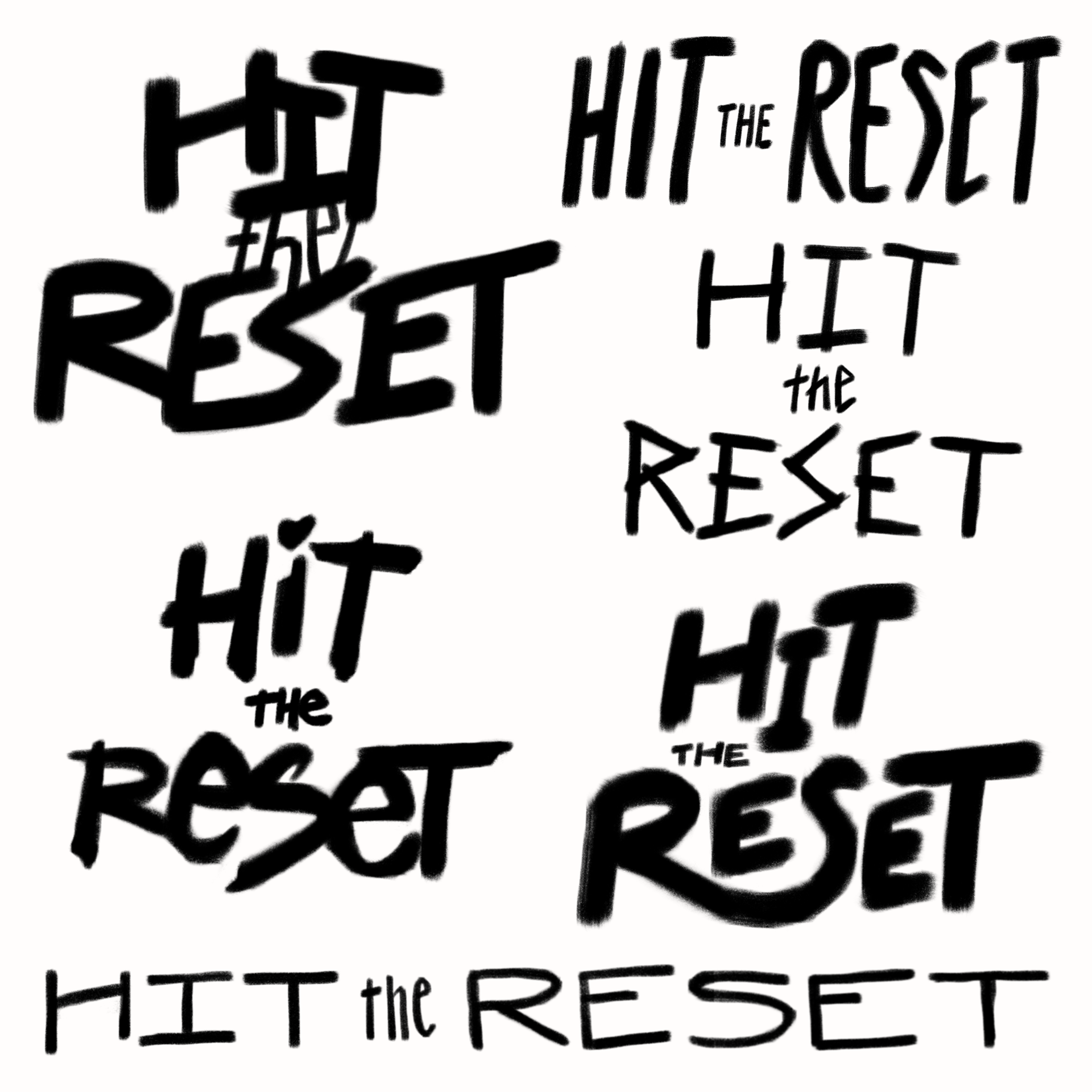 Rougher and softer iterations of the typography.