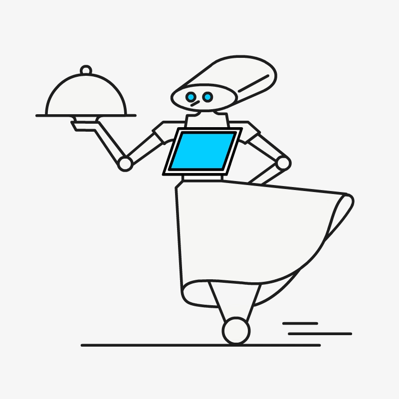 Mit einem Roboter zu kellnern