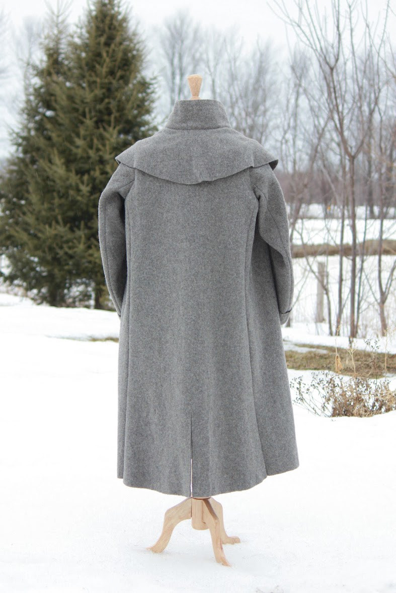 War of 1812 Greatcoat sewn in original standard pattern from the era. High quality wool was cut raw.