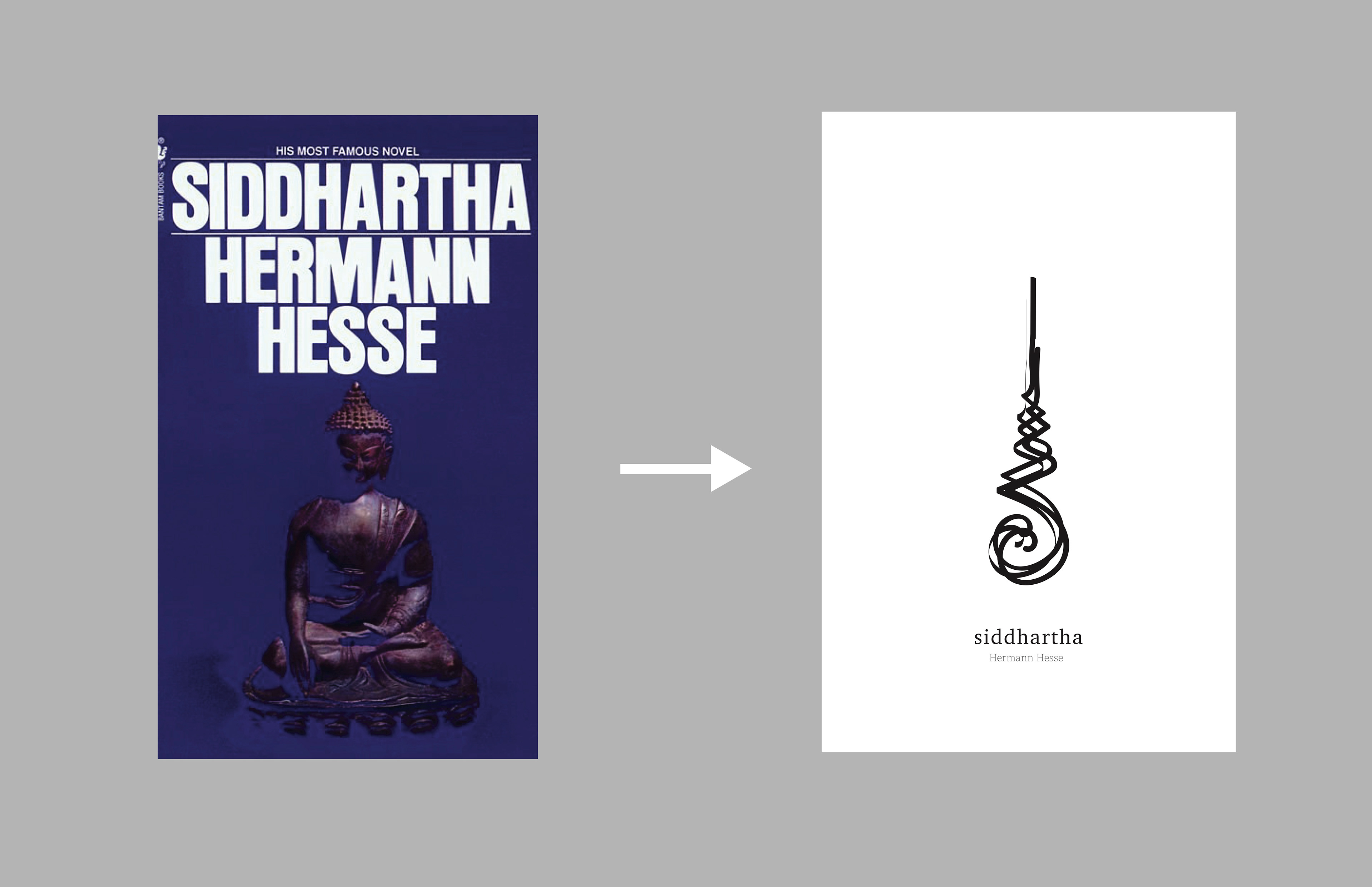The Initial cover is dingy and dark while the book itself is about the path to enlightenment, here I used the symbol for the path of enlightenment as the cover in an airy manner